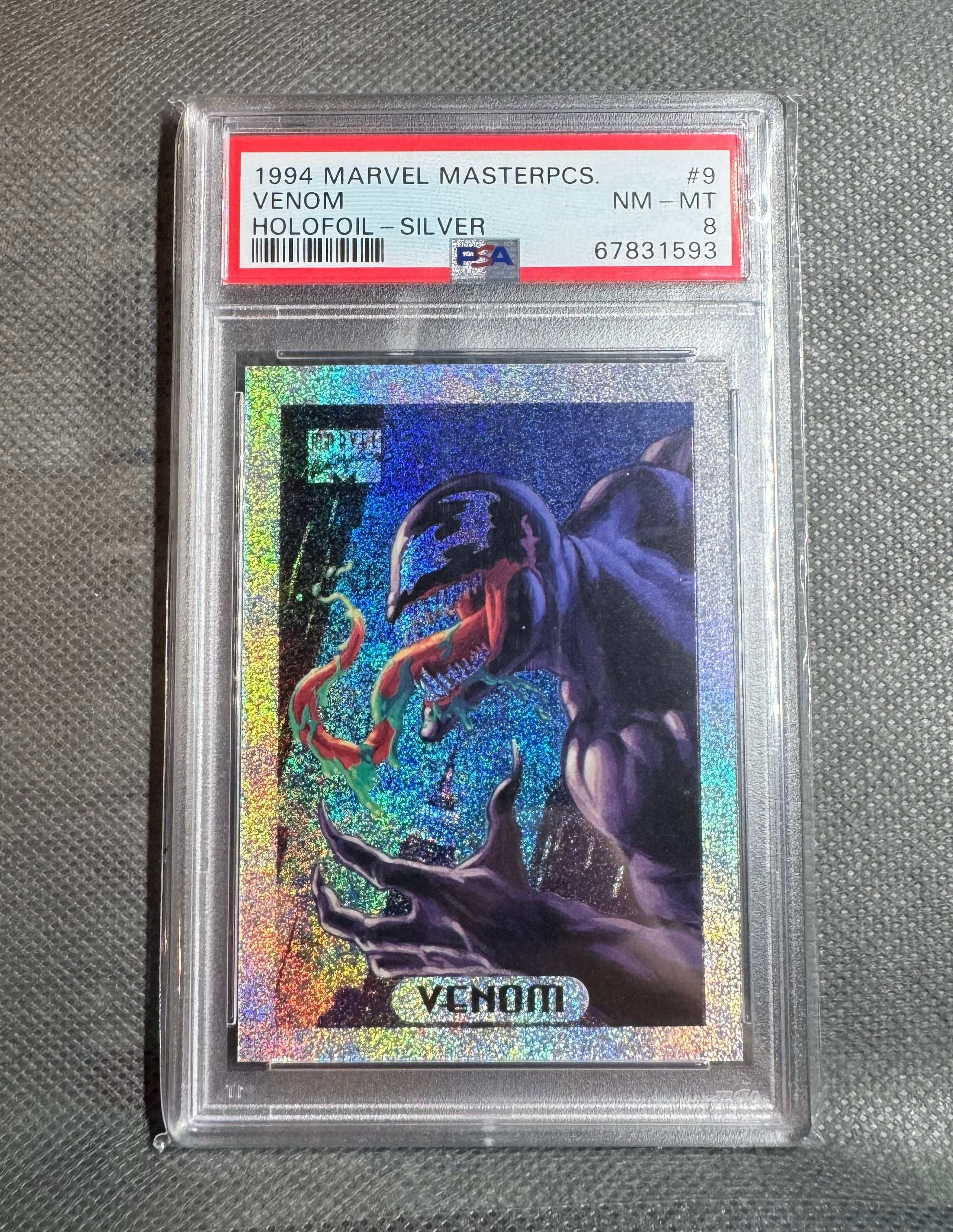 1994 MARVEL MASTERPIECES FOIL SILVER #9 VENOM PSA 8