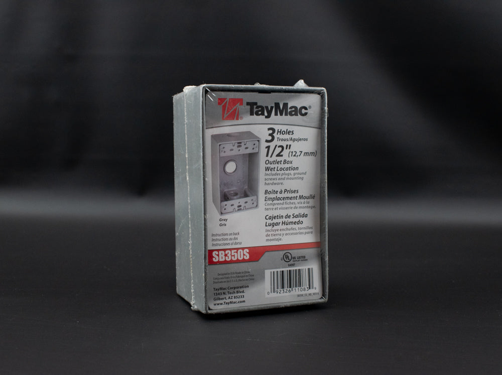 TayMac SB350S 3-Hole 1/2" Outlet Box NEW