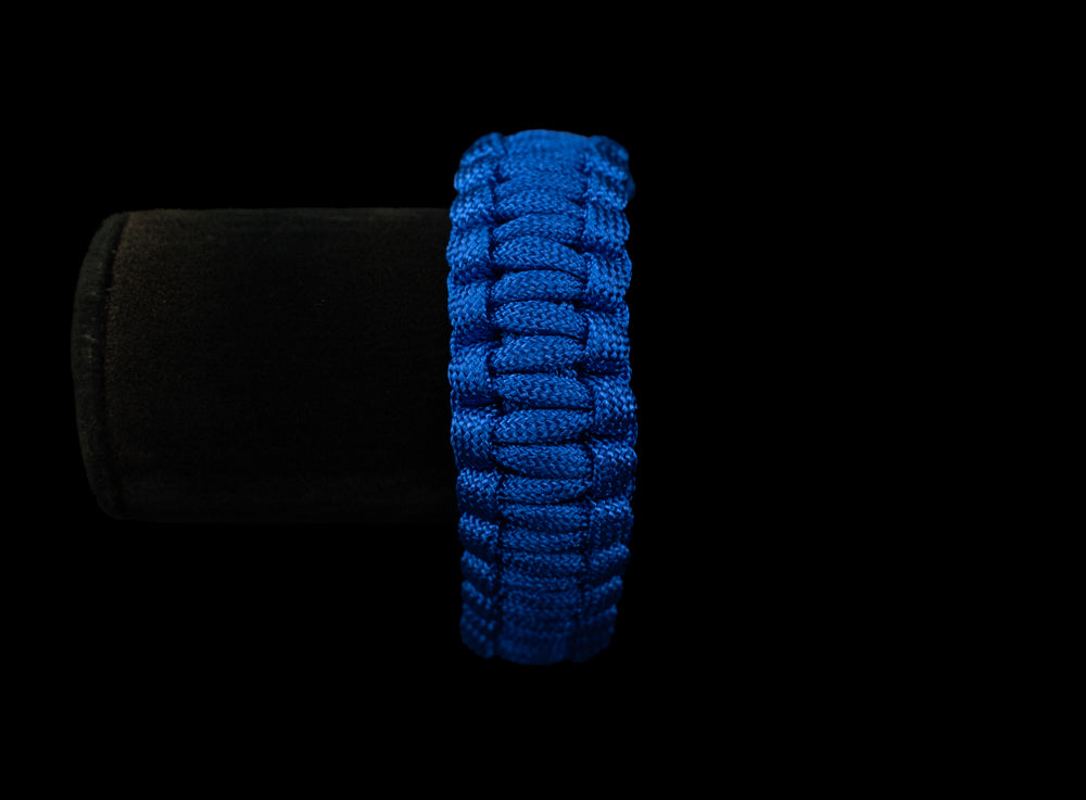 Blue 550 Cord Survival Bracelet Fire Starter Whistle