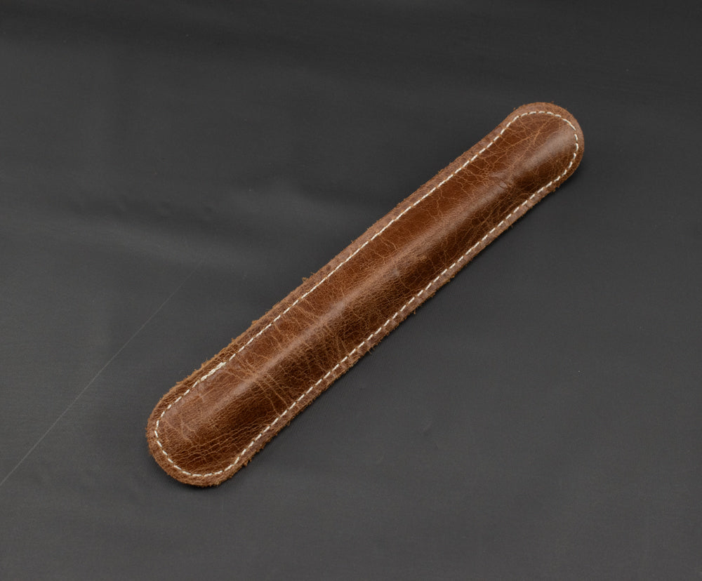 Self Blowing Fire Starting Retractable Metal Straw Fire Aid with Leather Pouch