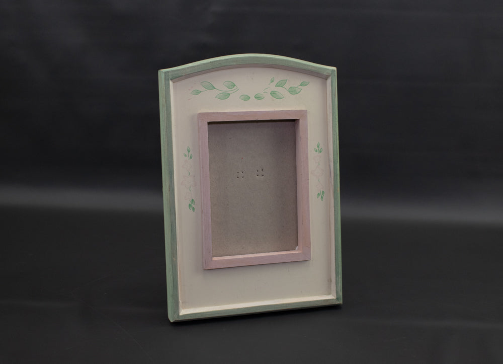 Picture Frame Floral Frame Wood 6x9 Frame 3x5 Photo Used