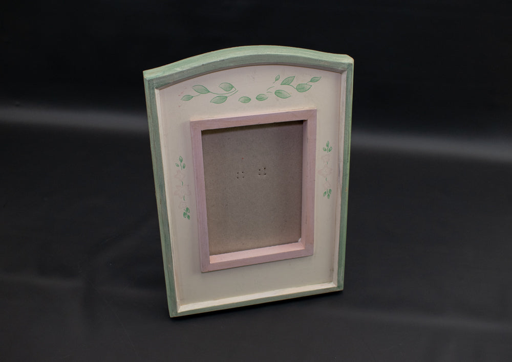 Picture Frame Floral Frame Wood 6x9 Frame 3x5 Photo Used
