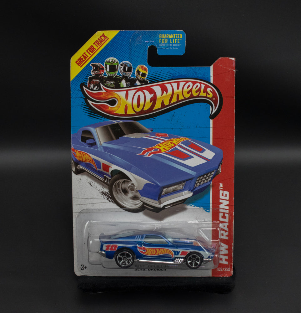 Hot Wheels Blvd Bruiser 108 HW Racing Track Car Blue 2012 Die Cast Mattel Blue