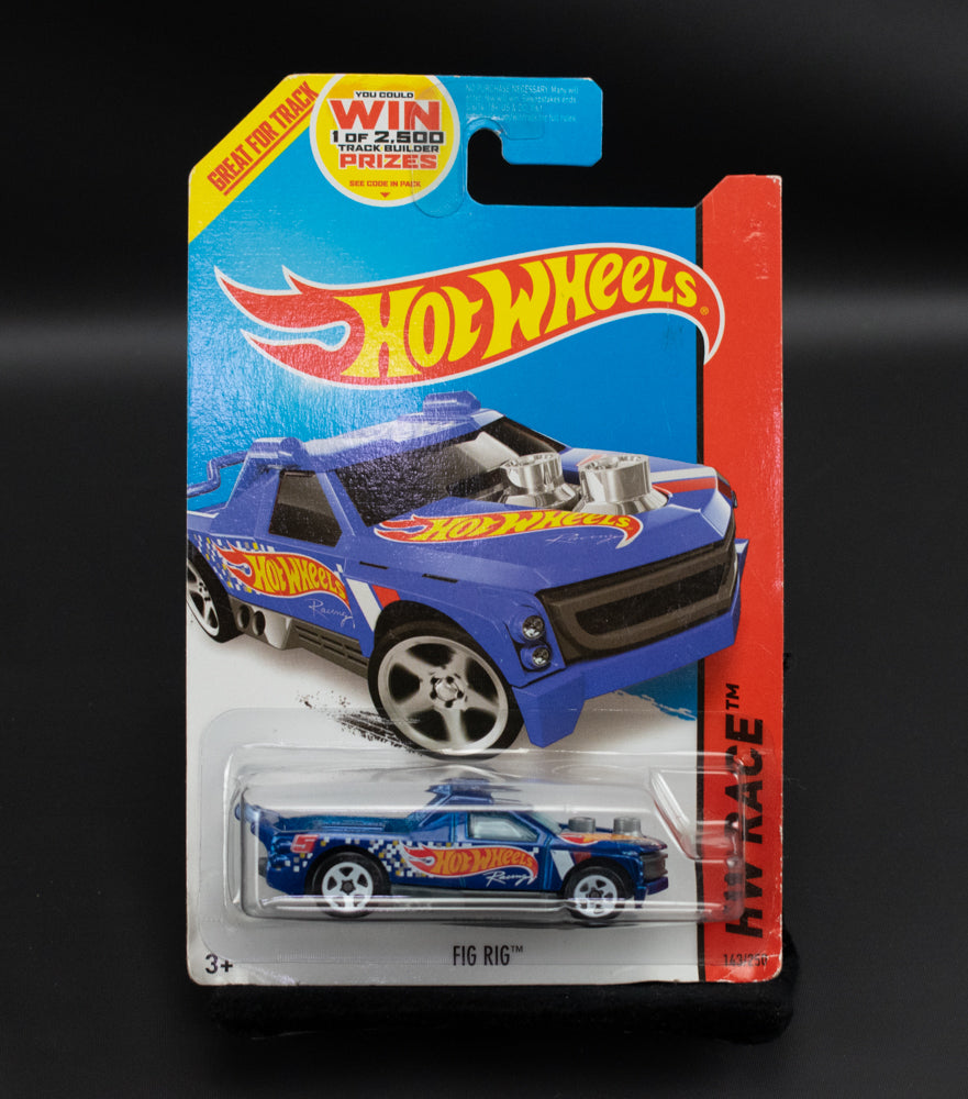 Hot Wheels Fig Rig 143 Hot Wheels Car 2013 Blue Mattel Die Cast HW Race