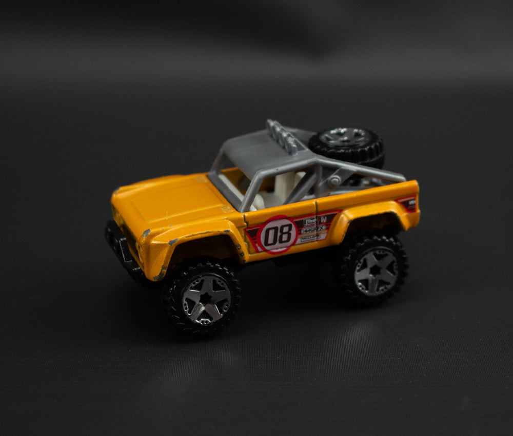 Hot Wheels Yellow Custom Ford Bronco Die Cast Car Used
