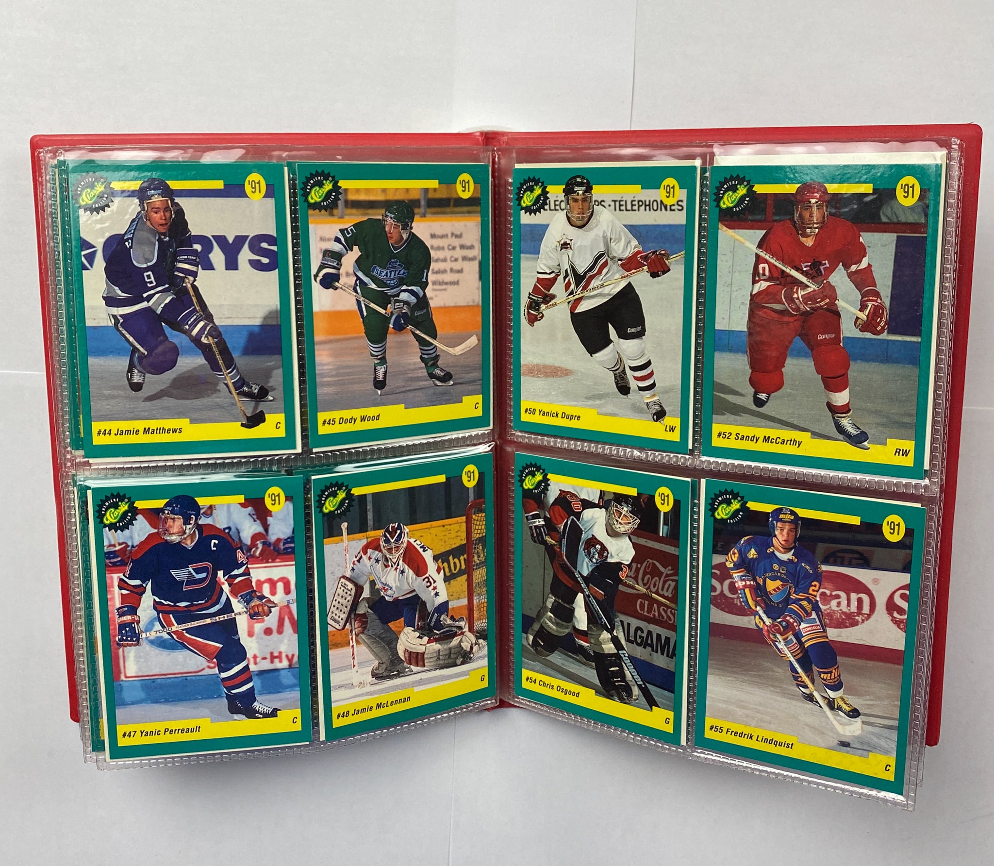 NHL Classic Red Hockey Card Book 51 Hockey Cards Eric Lindros Premier Rookie Flyers 1991