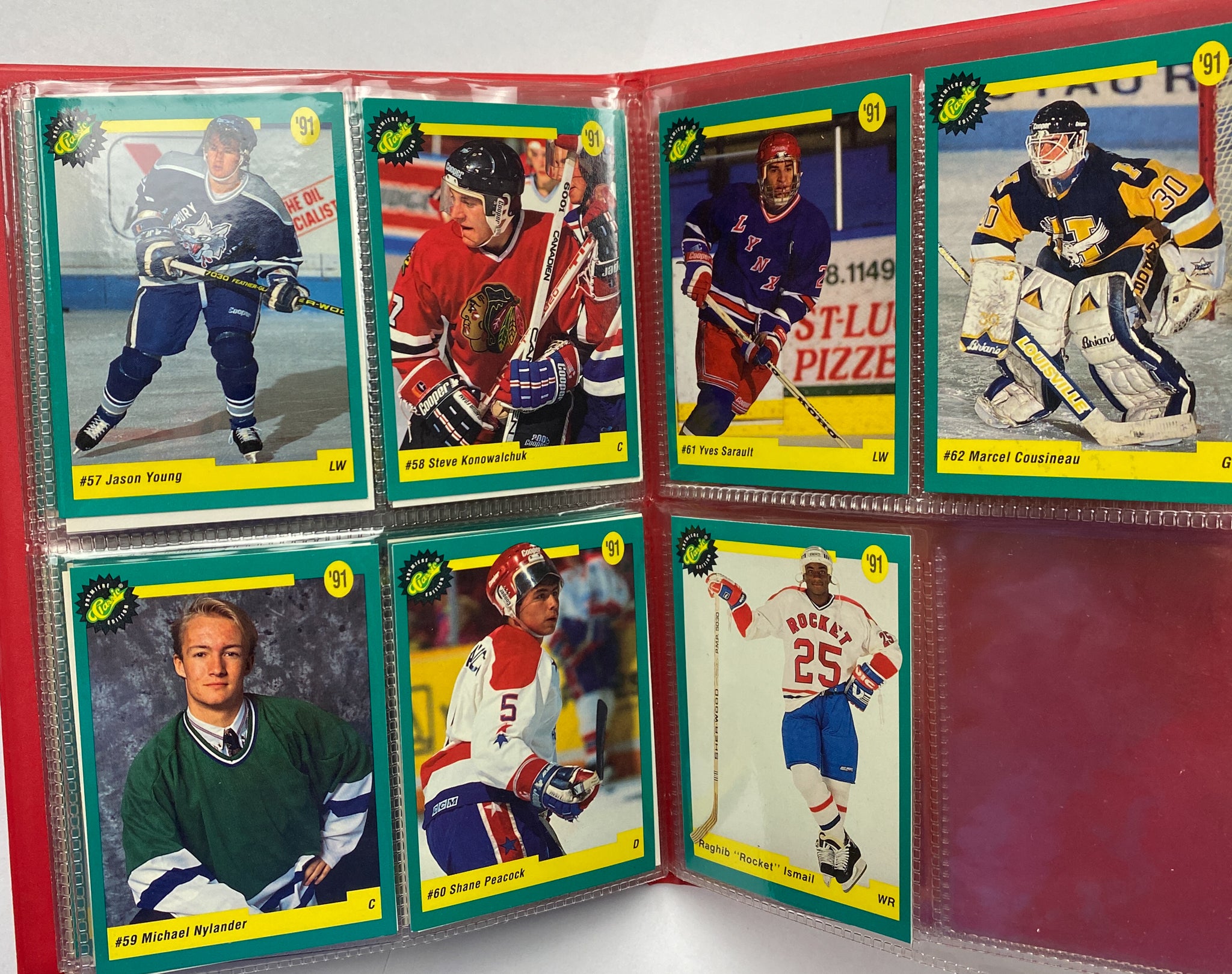 NHL Classic Red Hockey Card Book 51 Hockey Cards Eric Lindros Premier Rookie Flyers 1991
