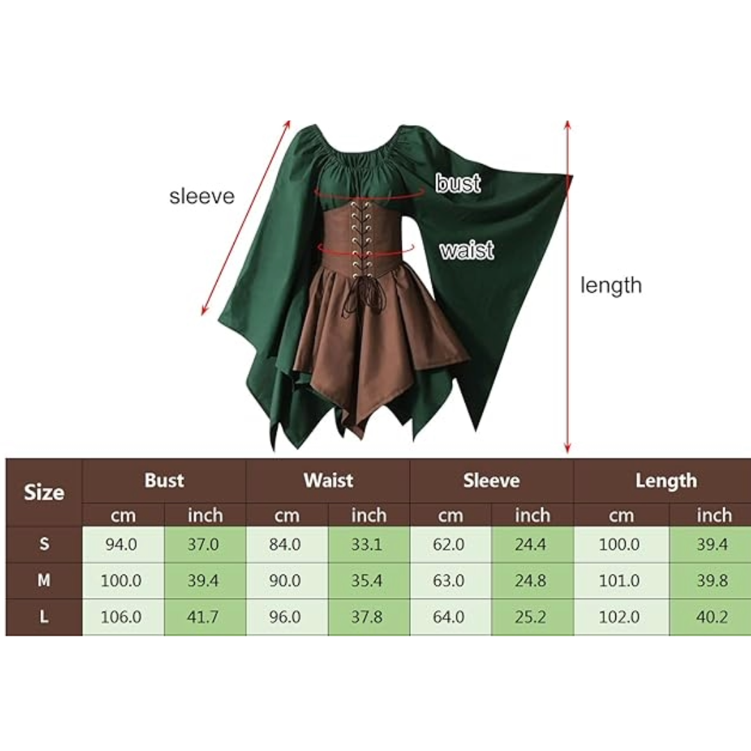 Medieval Renaissance Larping Cosplay Dress Up Clothing Wear Green