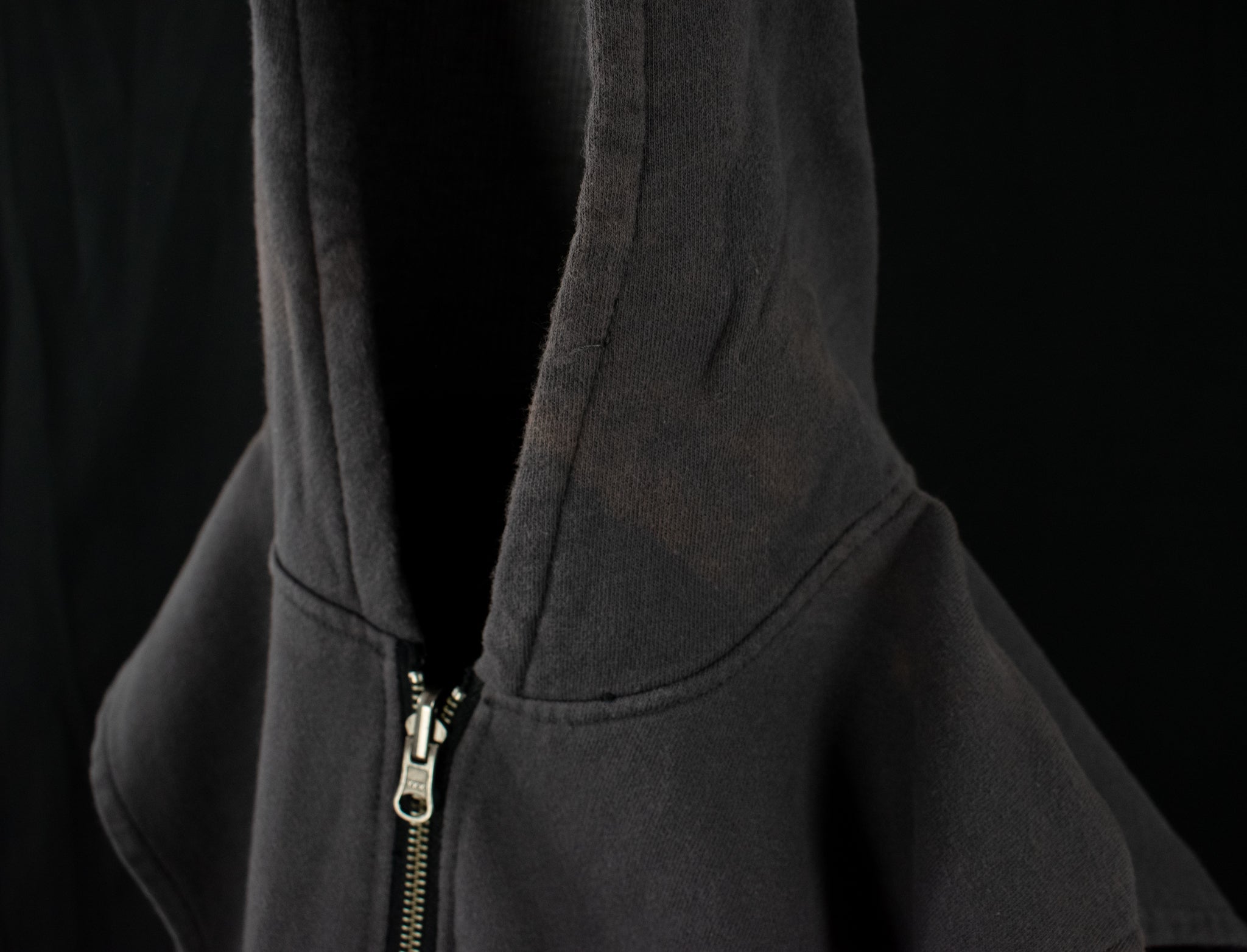 Harley Davidson Authentic Mens Dark Grey Hooded Vest Large Used Zip Up