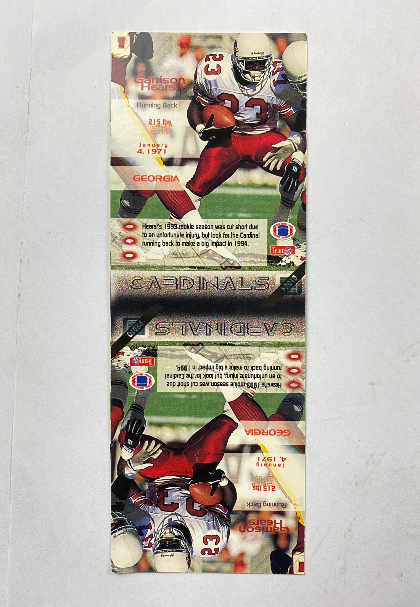 1994 Pro Set Power National Promos Garrison Hearst #NNO Phoenix Cardinals UNCUT