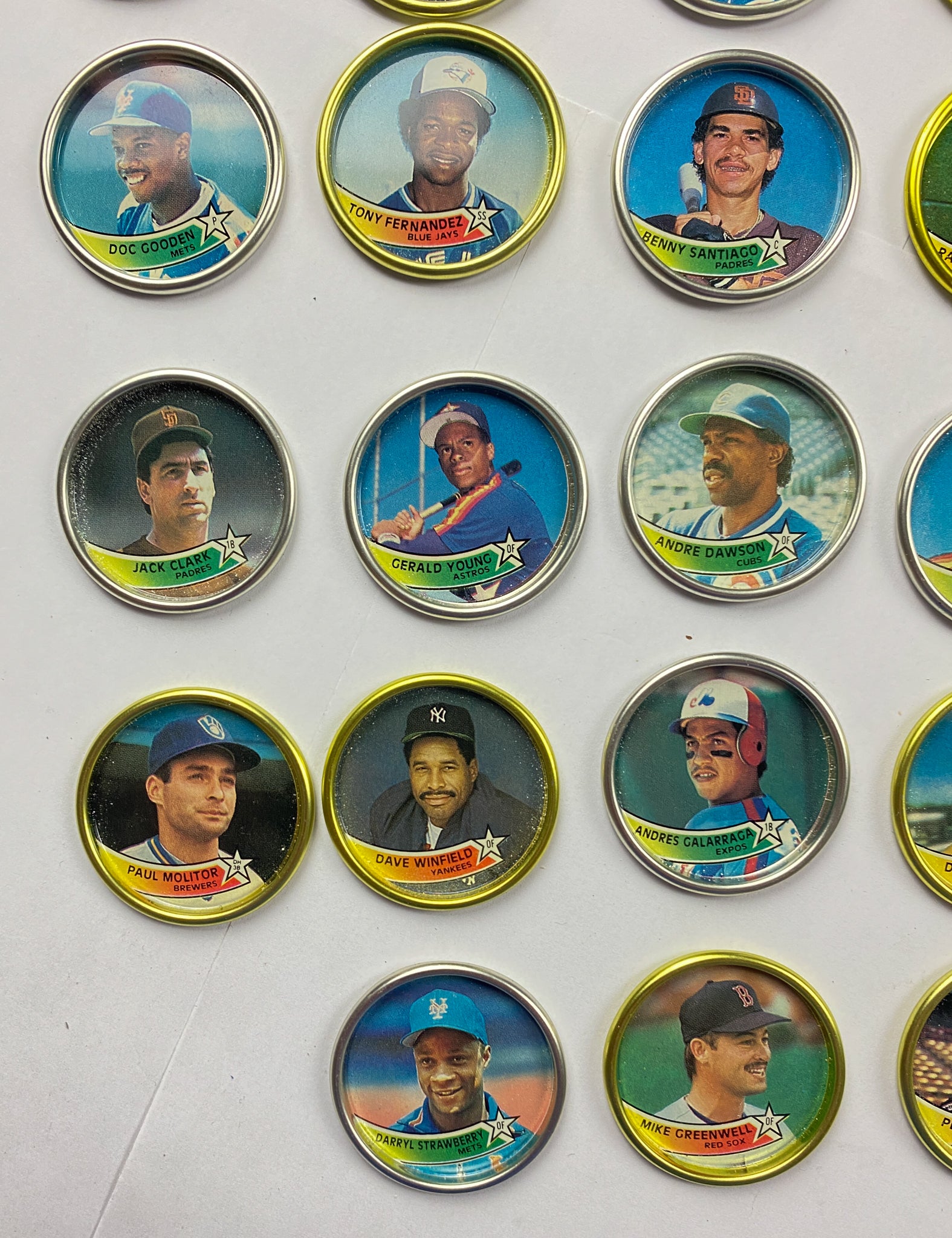 Topps Baseball Metal Buttons Coins Gold Lot 1989 Vintage Baseball Collection 29