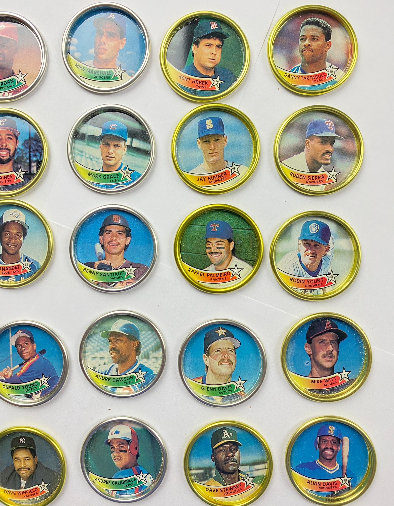 Topps Baseball Metal Buttons Coins Gold Lot 1989 Vintage Baseball Collection 29