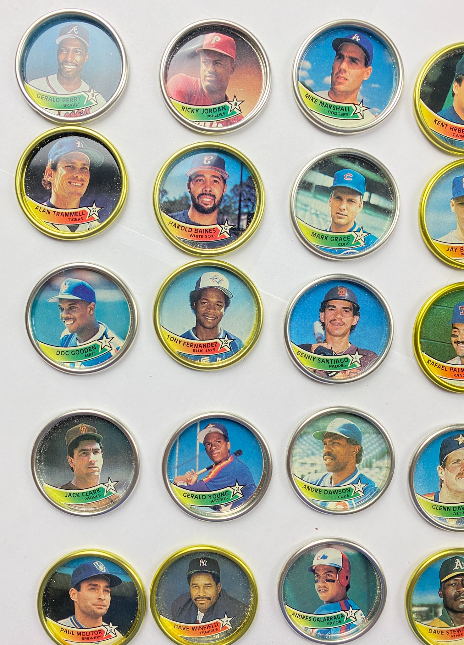 Topps Baseball Metal Buttons Coins Gold Lot 1989 Vintage Baseball Collection 29