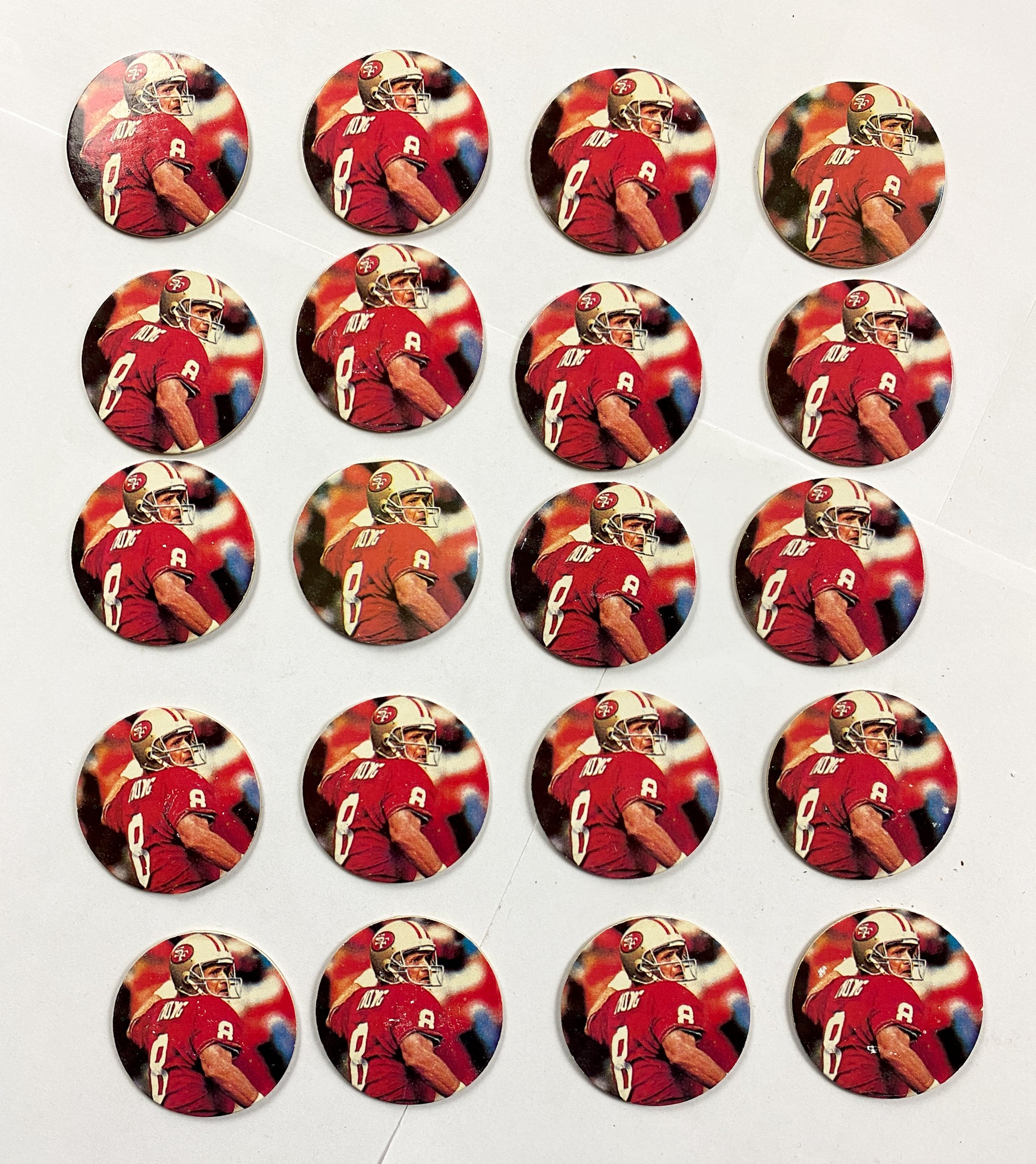 San Francisco 49ers Pogs lot Slammer Milk Cap Game Vintage Game Steve Young