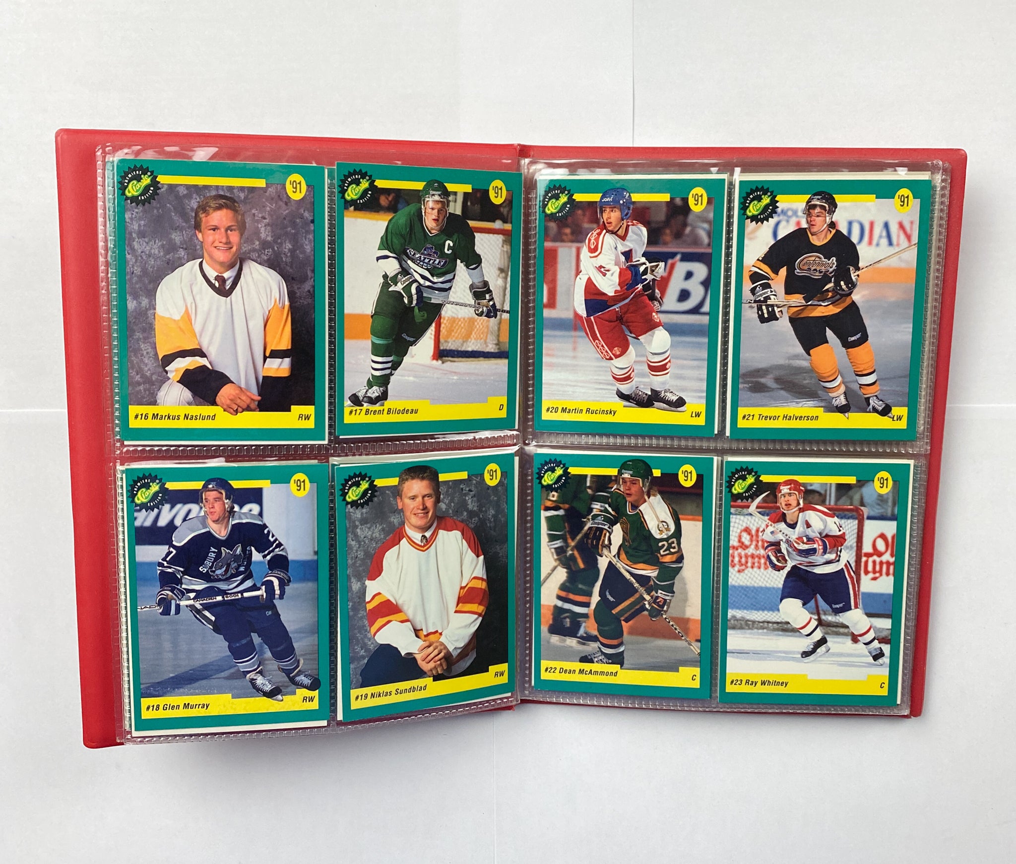 NHL Classic Red Hockey Card Book 51 Hockey Cards Eric Lindros Premier Rookie Flyers 1991