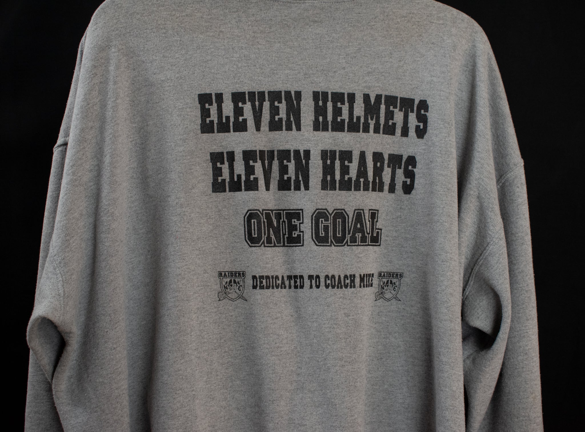Mens Pull Over Football Sweatshirt 4XL Gray Long Sleeve Sweater Raiders