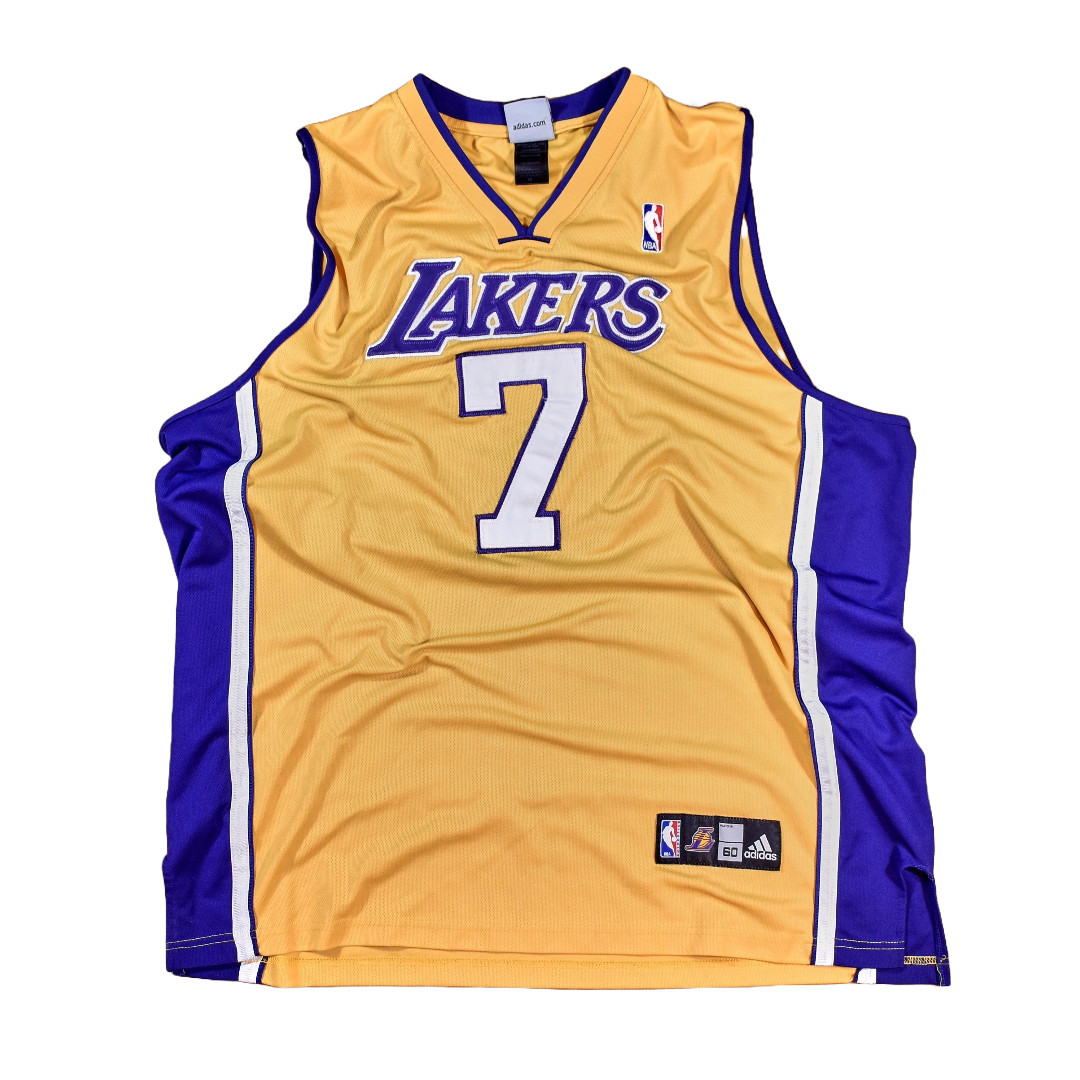 Los Angeles Lakers Jersey NBA Authentic Lamar Odom 7 Adidas Men Size 60 Vintage 3XL