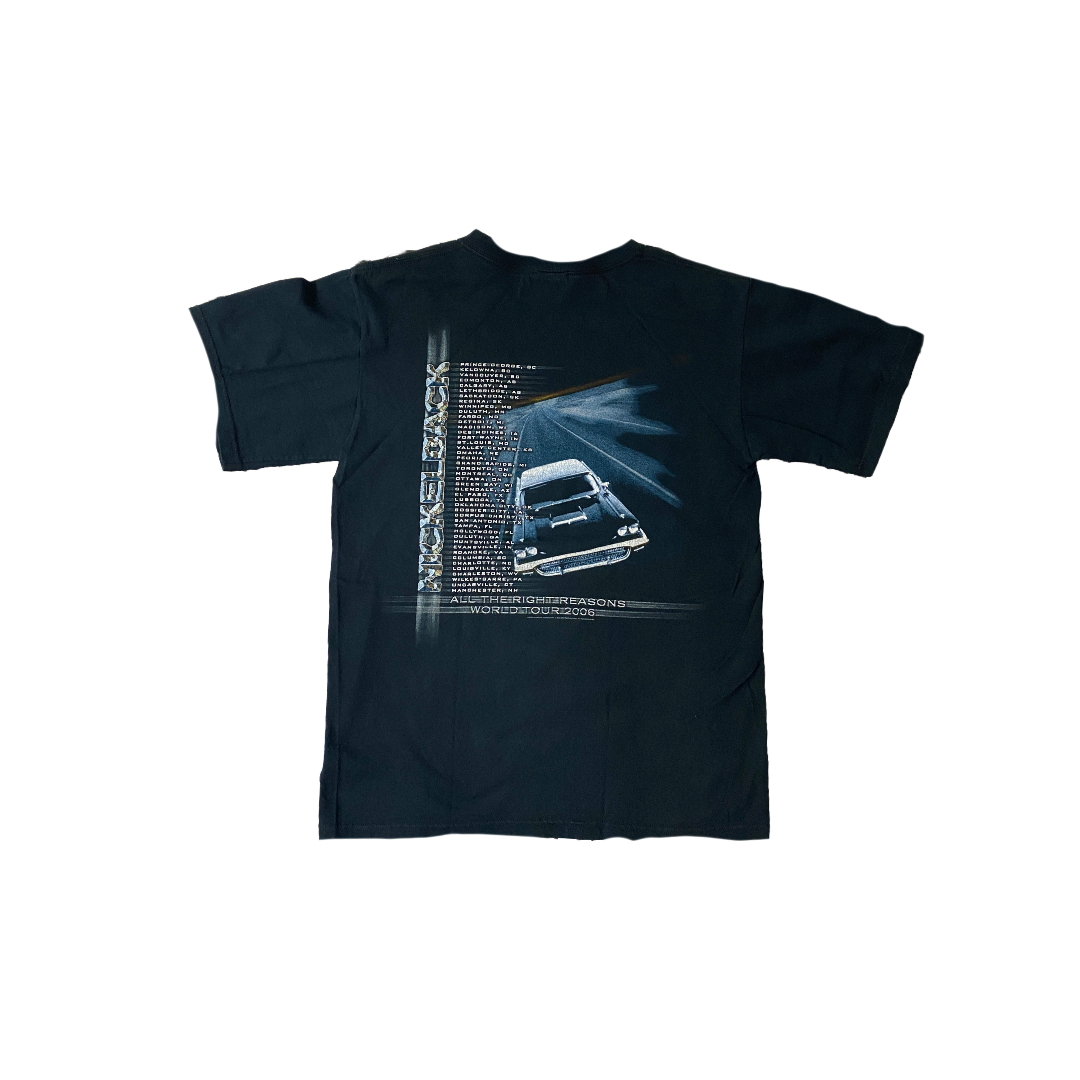 Vintage Nickelback All the Right Reasons Tour T-Shirt Black Mens Adult Authentic 2006