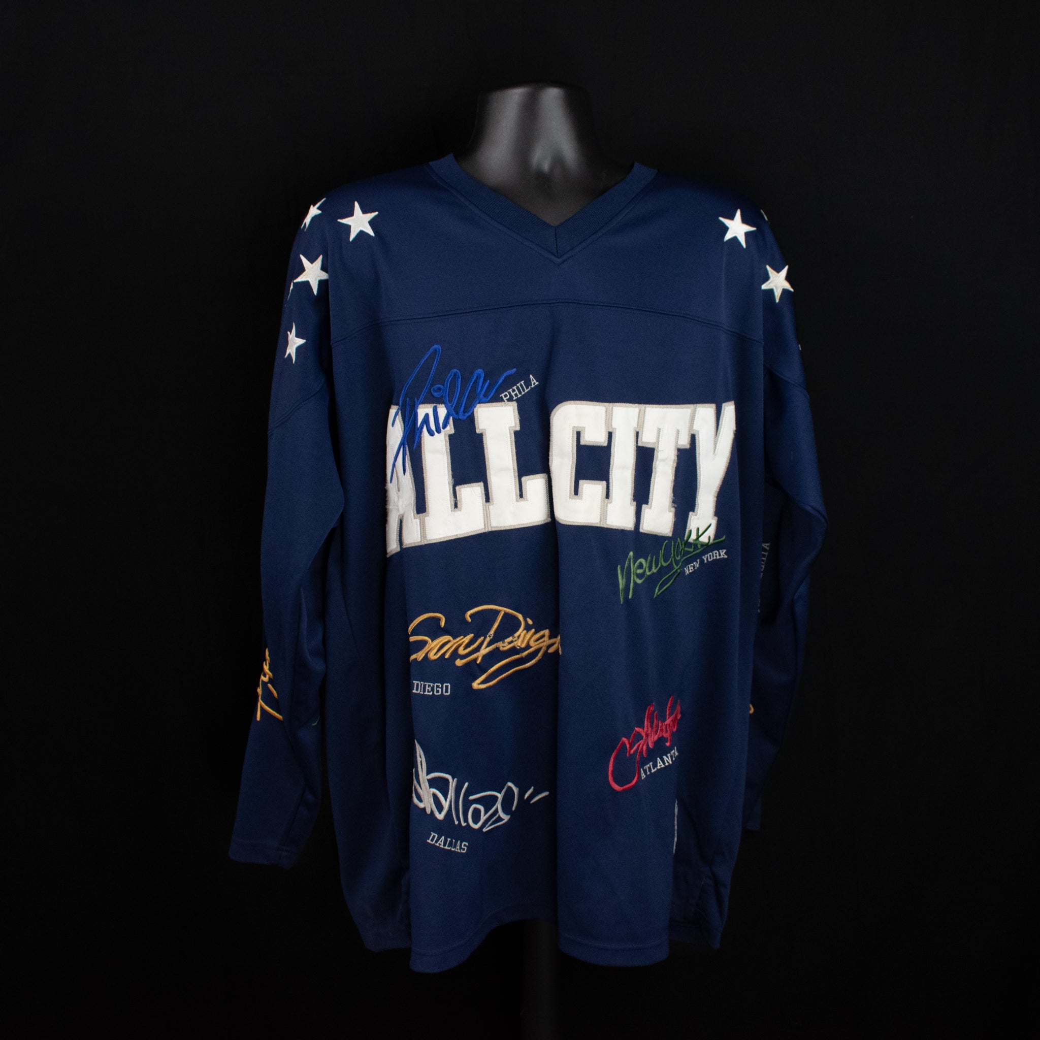 Blue Football Jersey NFL Athletic Series Jeans USA World Famous Brand Jersey All City Large