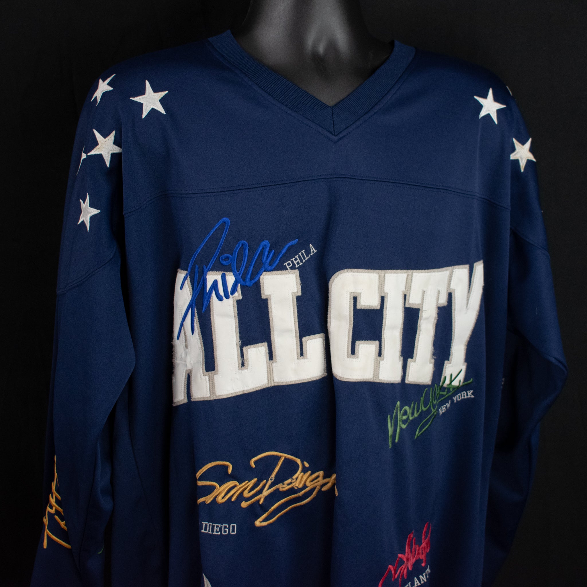 Blue Football Jersey NFL Athletic Series Jeans USA World Famous Brand Jersey All City Large