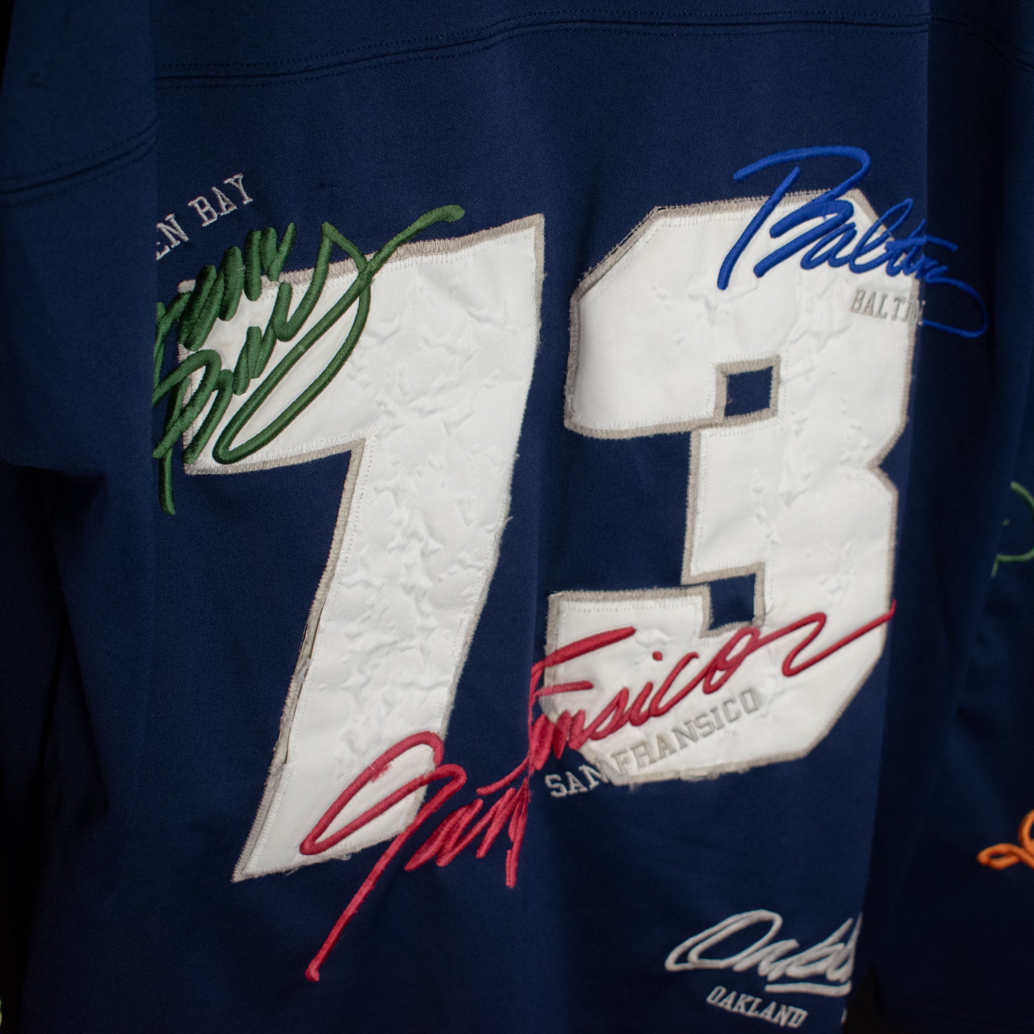 Blue Football Jersey NFL Athletic Series Jeans USA World Famous Brand Jersey All City Large
