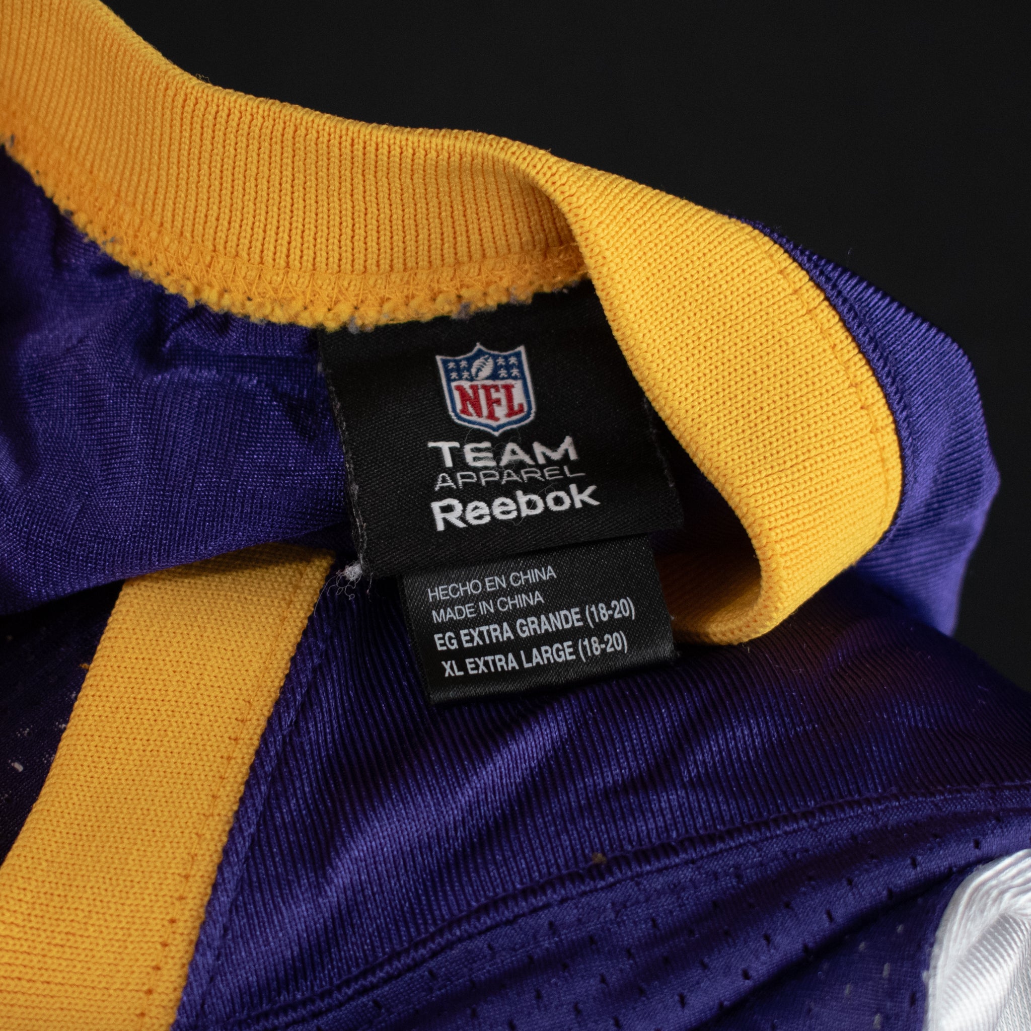 Vikings Jersey Purple Peterson 29 NFL Football Jersey Reebok XL Youth Used