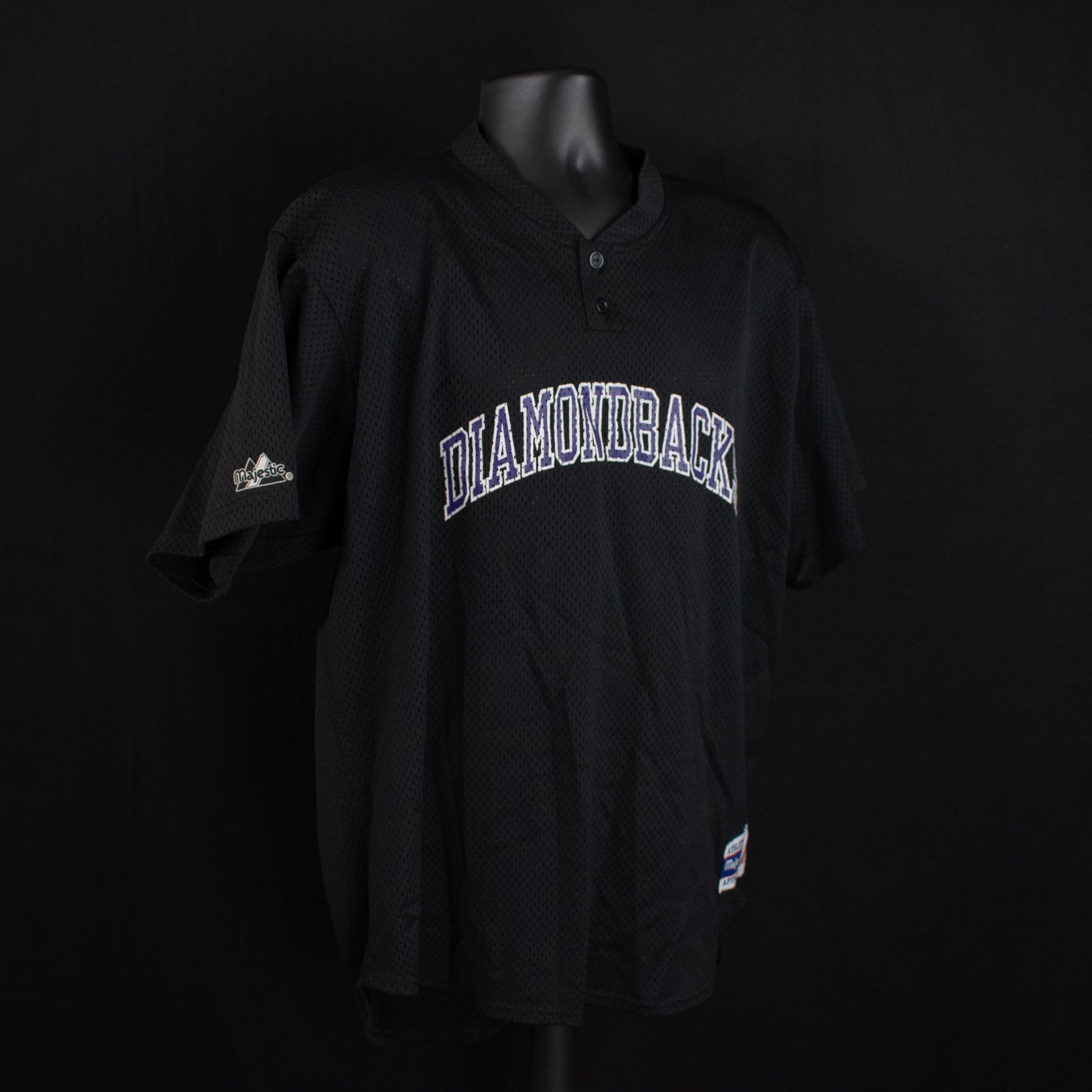 Arizona Diamondbacks Majestic Authentic Apparel XXL Button Up Jersey Shirt Black 3