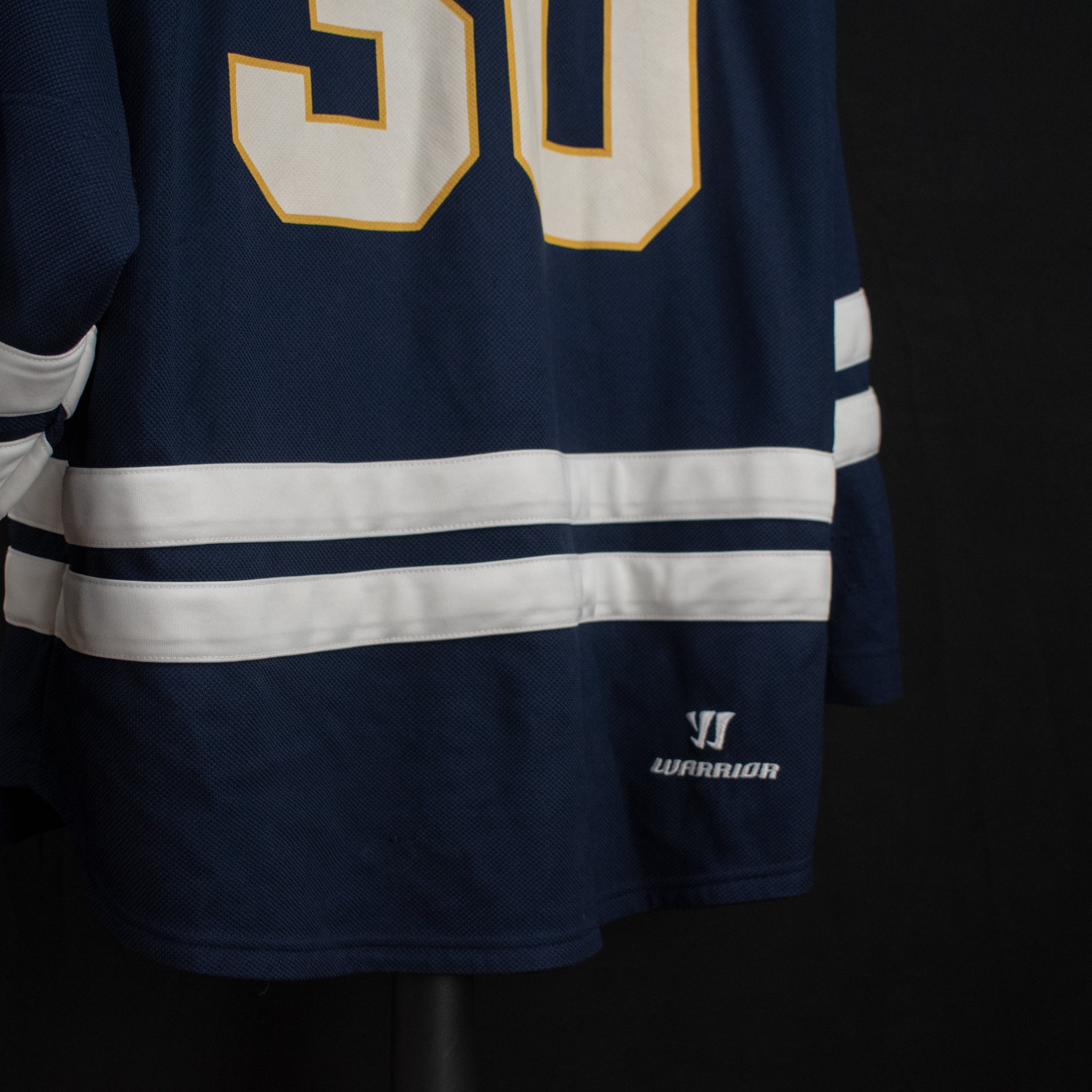 Warrior Mens Hockey Jersey X-Large Bull Dog Logo Blue Hockey Sweater Number 30