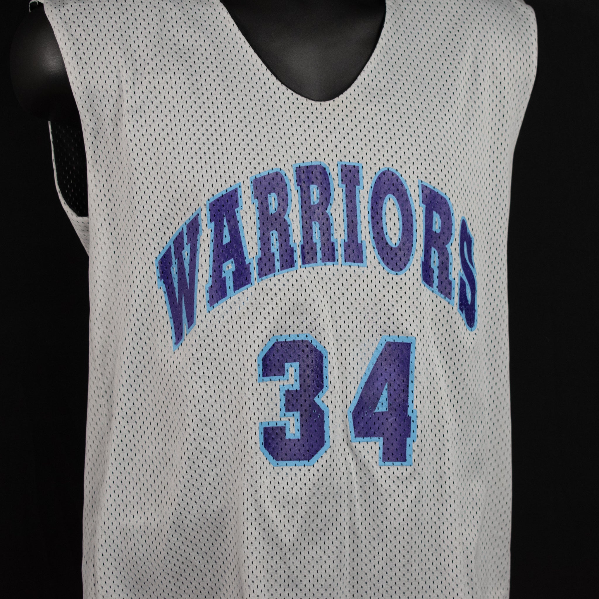 Warriors Jersey 34 Medium Reversible Basketball Pullover Jersey Black Gray Kids