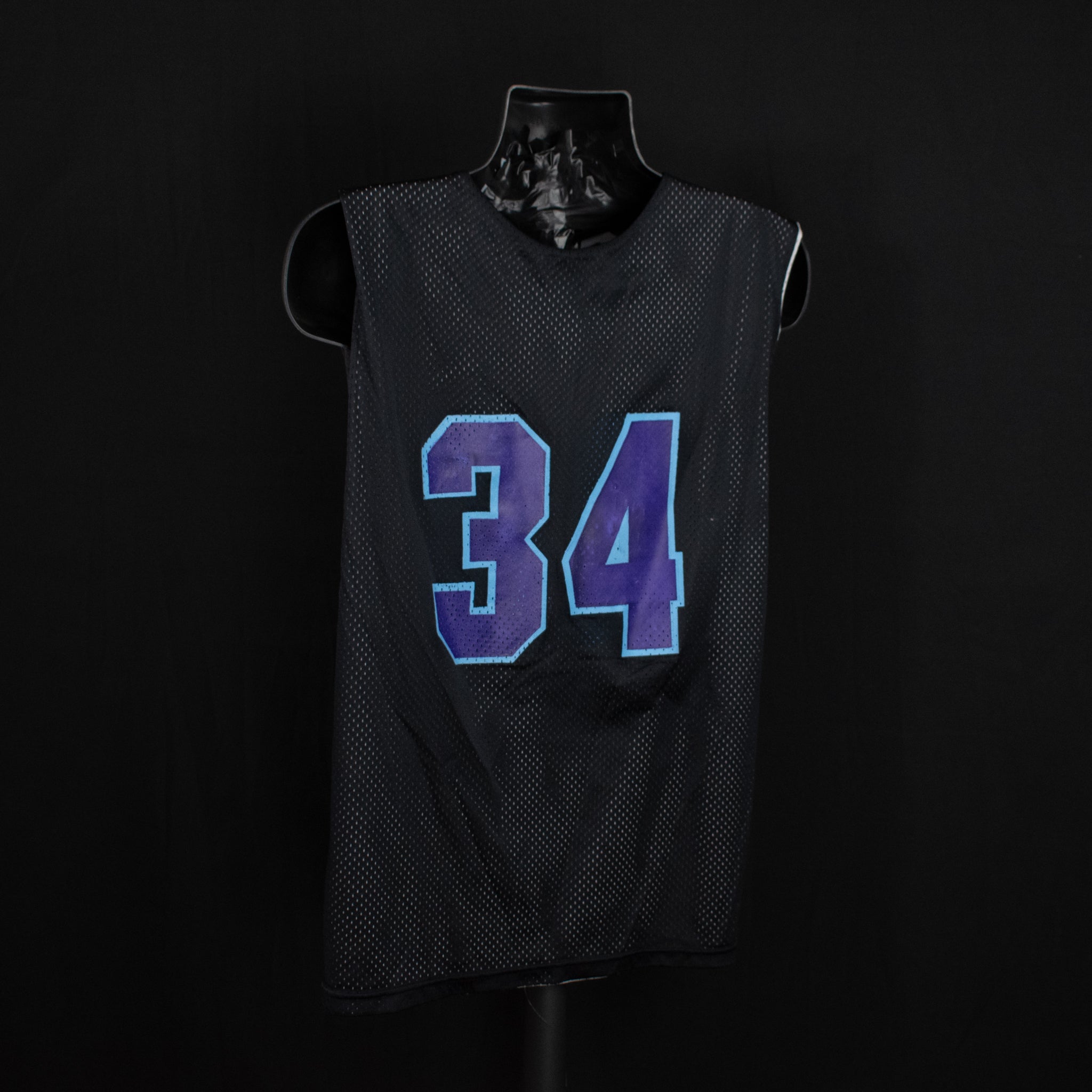 Warriors Jersey 34 Medium Reversible Basketball Pullover Jersey Black Gray Kids