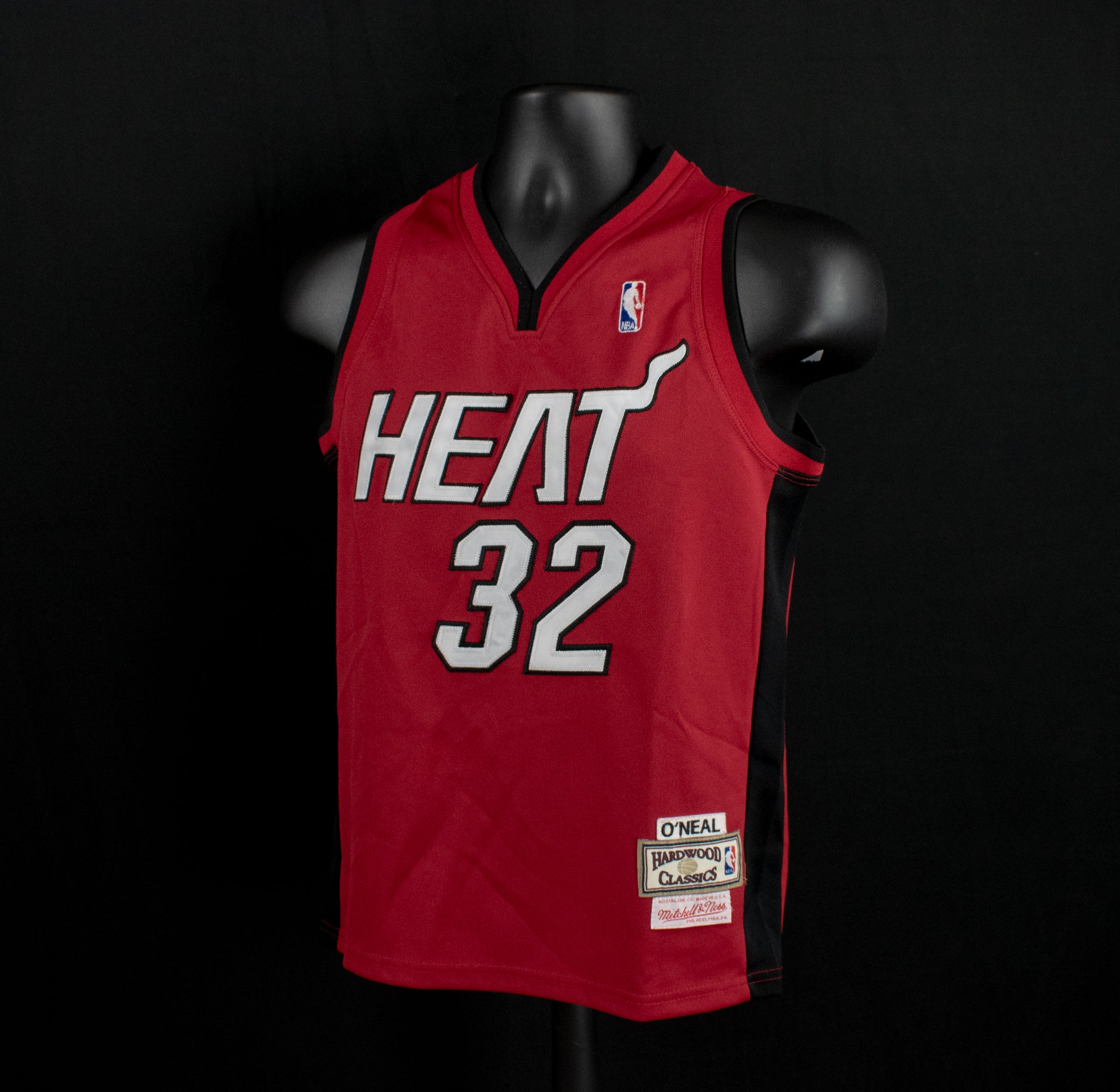 Shaquille O'Neal Mitchell and Ness Jersey Heat 32 Hardwood Classics Large Kids Basketball NBA