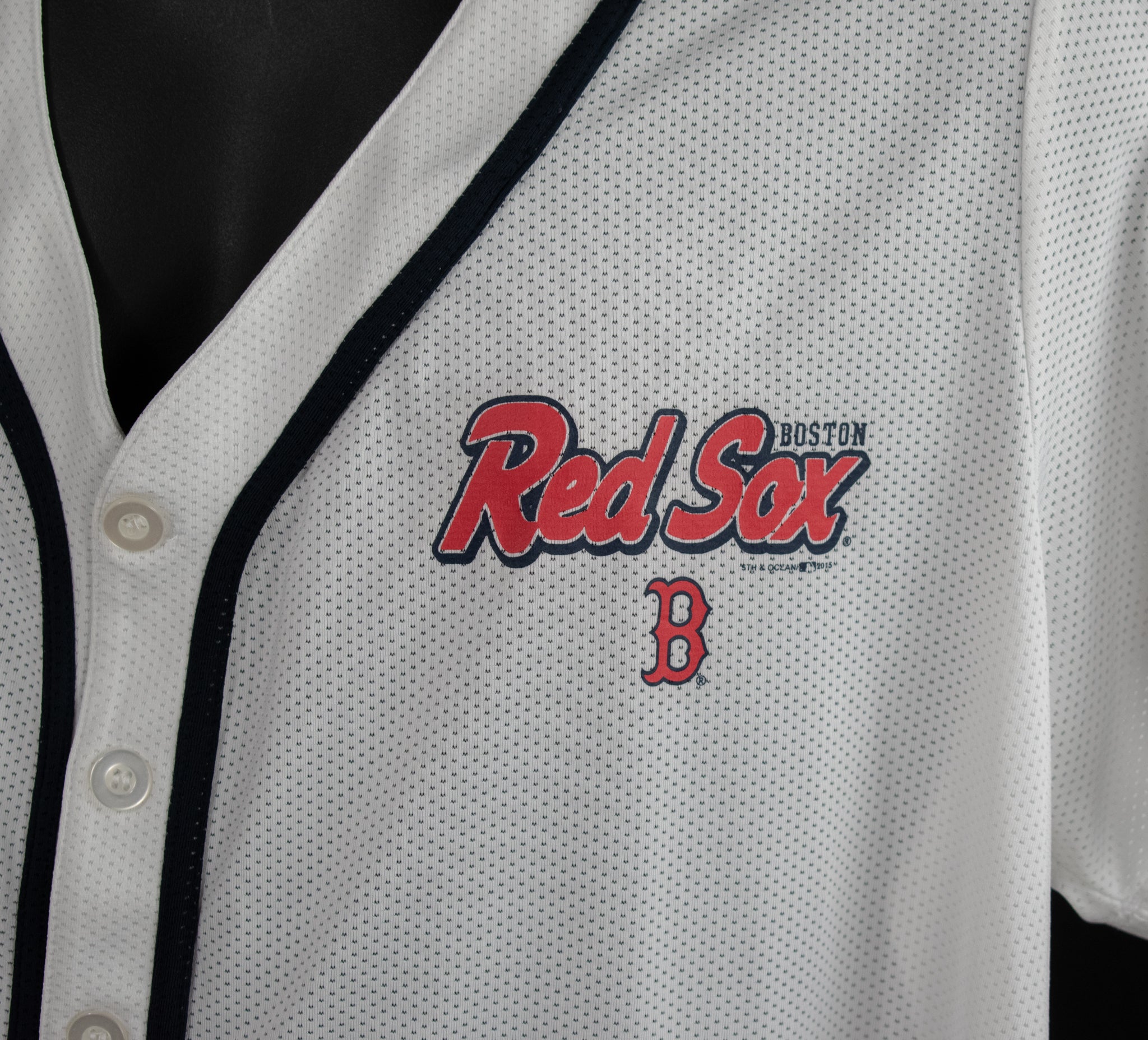 Boston Red Sox MLB Baseball White Jersey Button Up Shirt Top XXL Womens