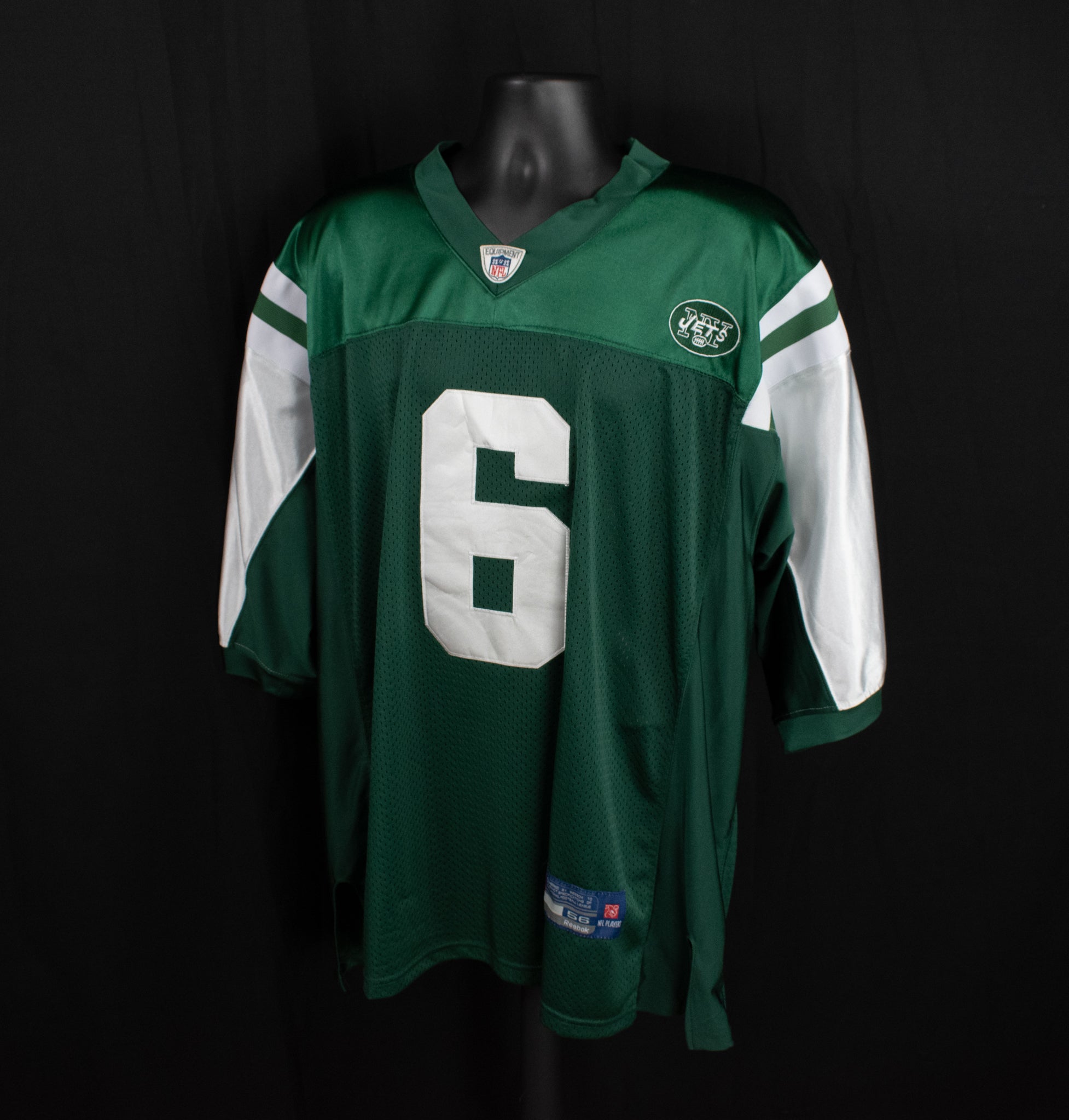 New York Jets On Field Jersey 6 Authentic NFL Jersey Mark Sanchez Used Size 56 Reebok