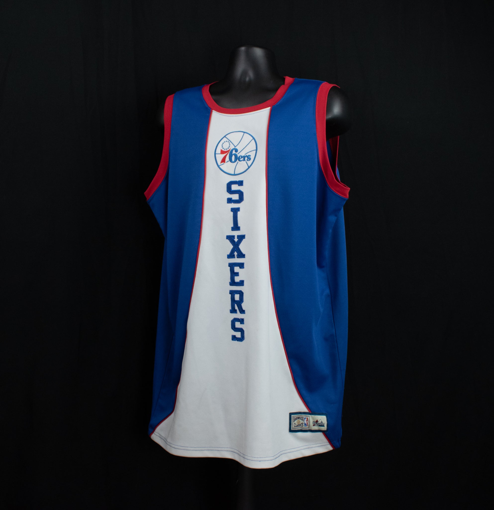 Hardwood Classics 76ers NBA Jersey XL Basketball HWC Near Mint Blue Red