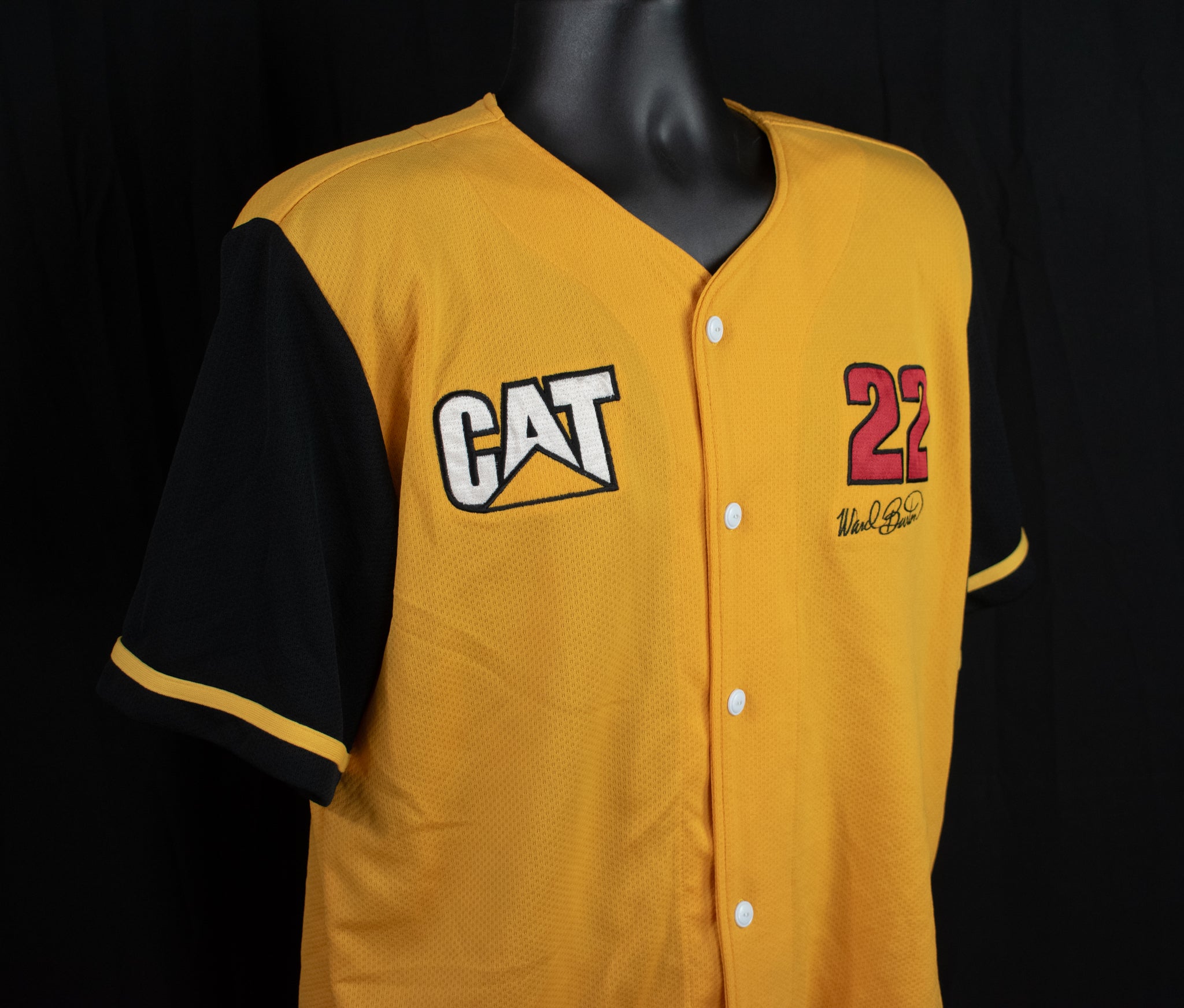 Ward Burton Nascar CAT Button Up Yellow Jersey NASCAR Racing Vintage Shirt Yellow 22