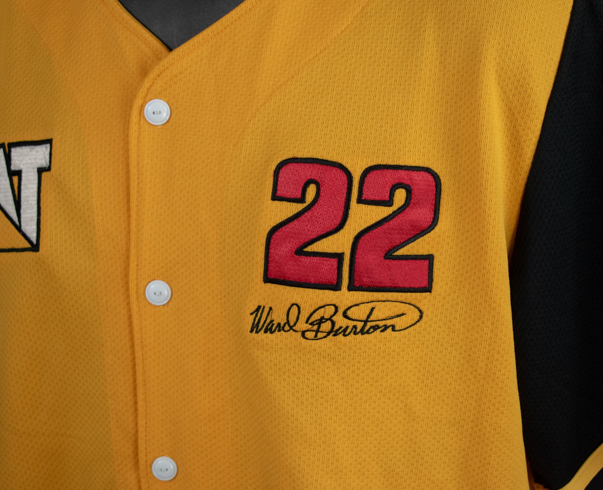 Ward Burton Nascar CAT Button Up Yellow Jersey NASCAR Racing Vintage Shirt Yellow 22