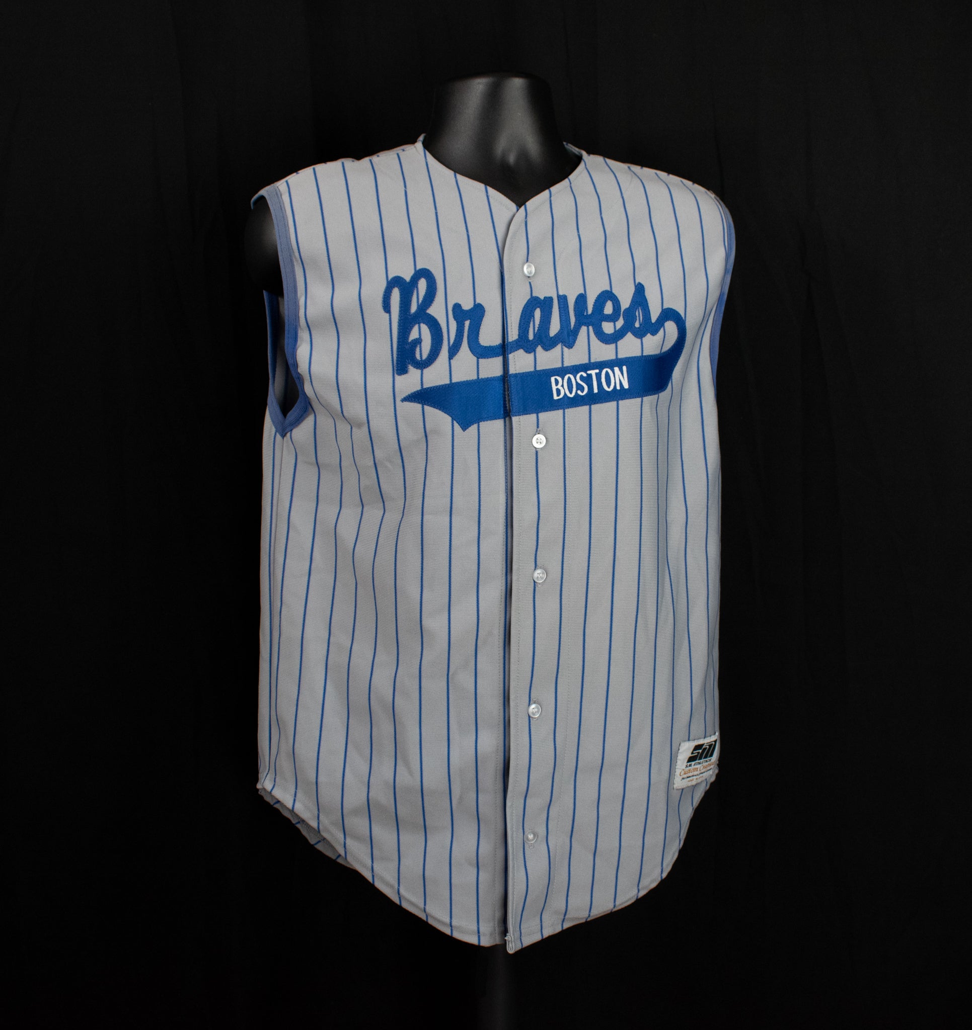 Boston Baseball Jersey Boston Braves Gray Baseball Vest Medium SM Authentic
