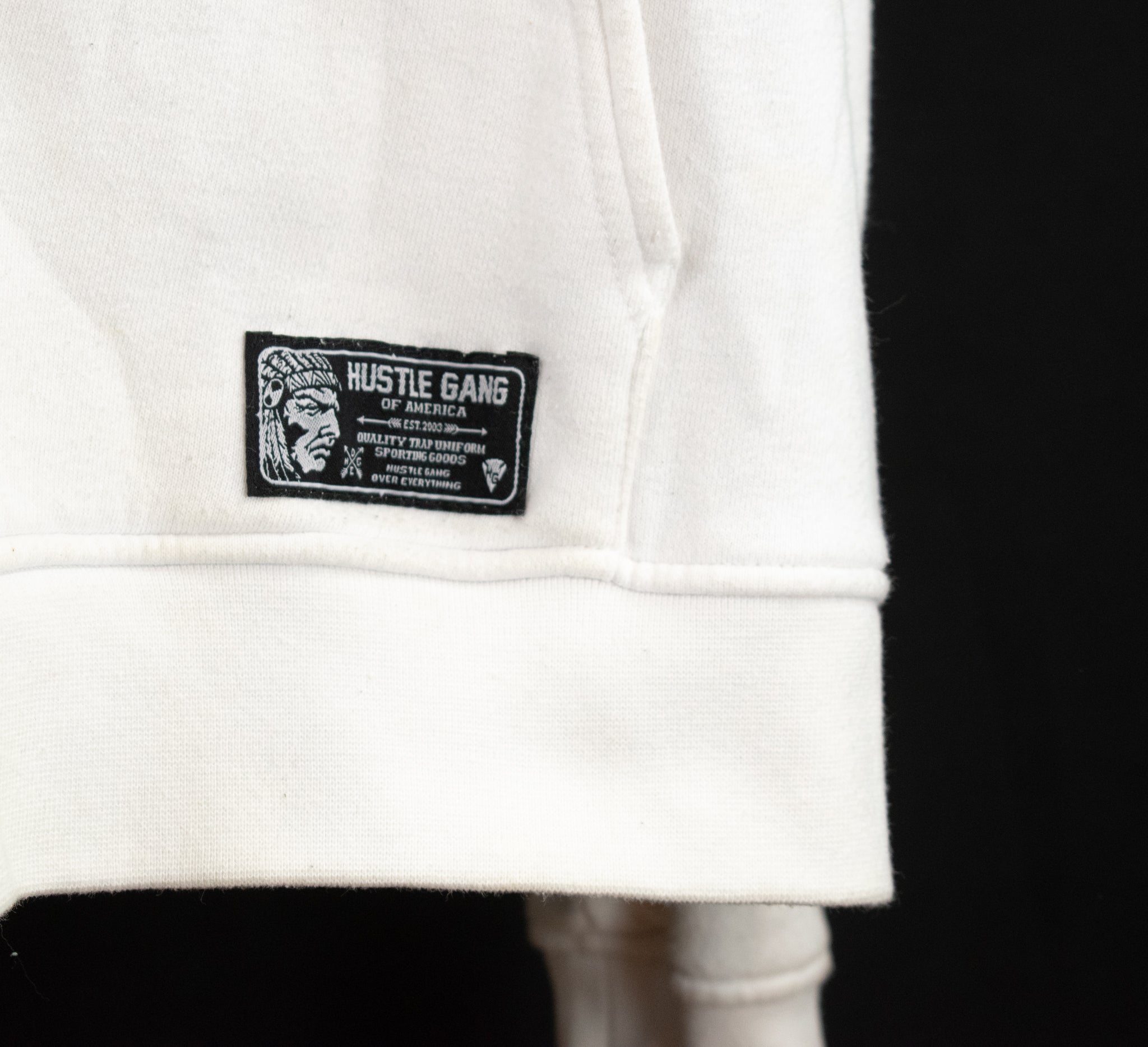 Hustle Gang Sweatshirt 3XL Adult Mens White Pullover Trap Uniform Authentic Used