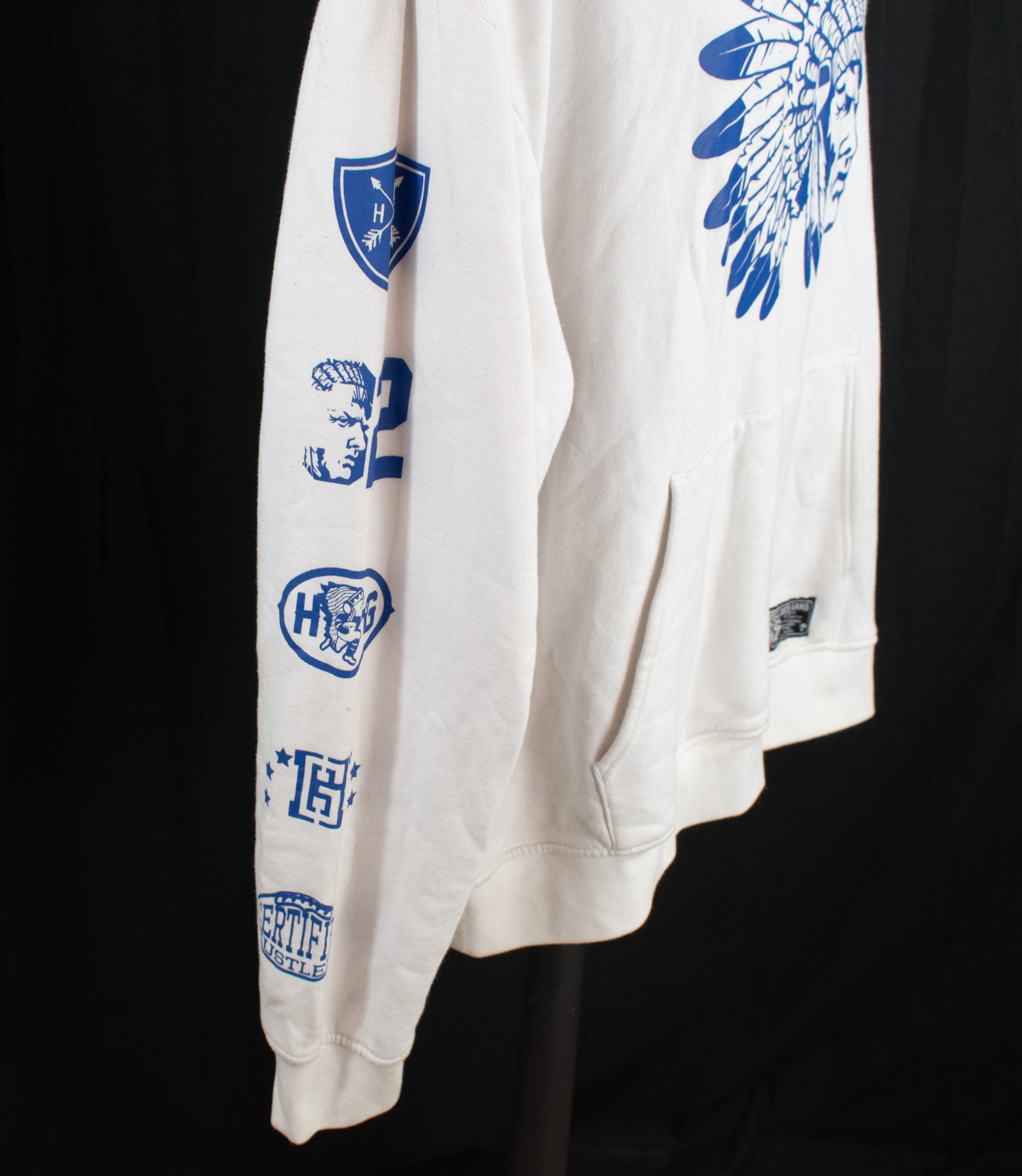 Hustle Gang Sweatshirt 3XL Adult Mens White Pullover Trap Uniform Authentic Used