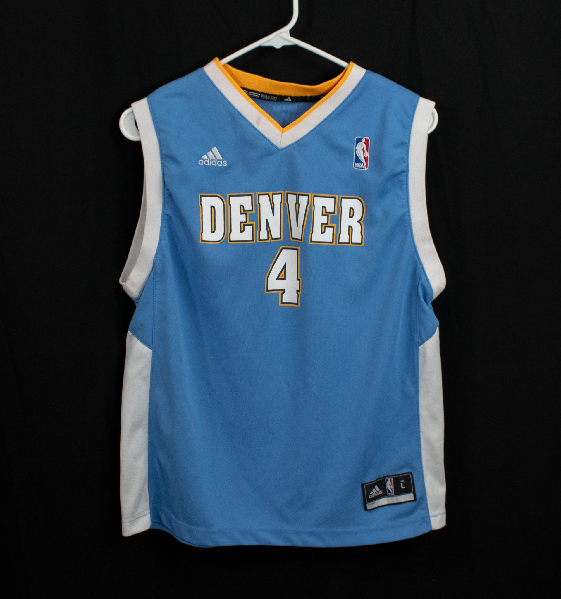 Denver Nuggets Blue Adidas Jersey Large Kids Youth NBA #4 MARTIN