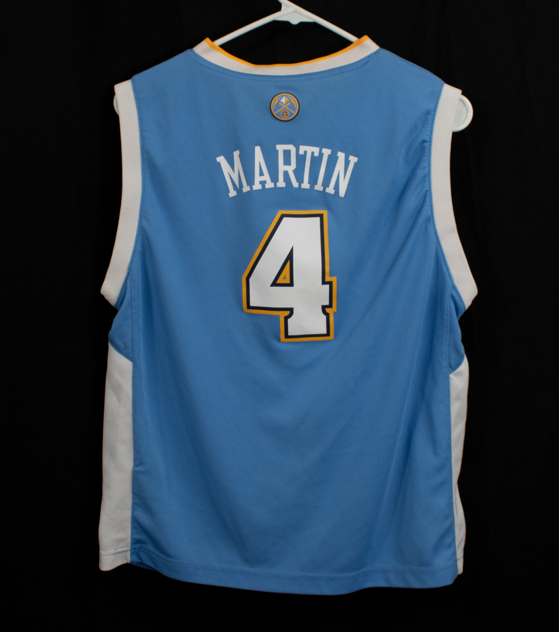 Denver Nuggets Blue Adidas Jersey Large Kids Youth NBA #4 MARTIN