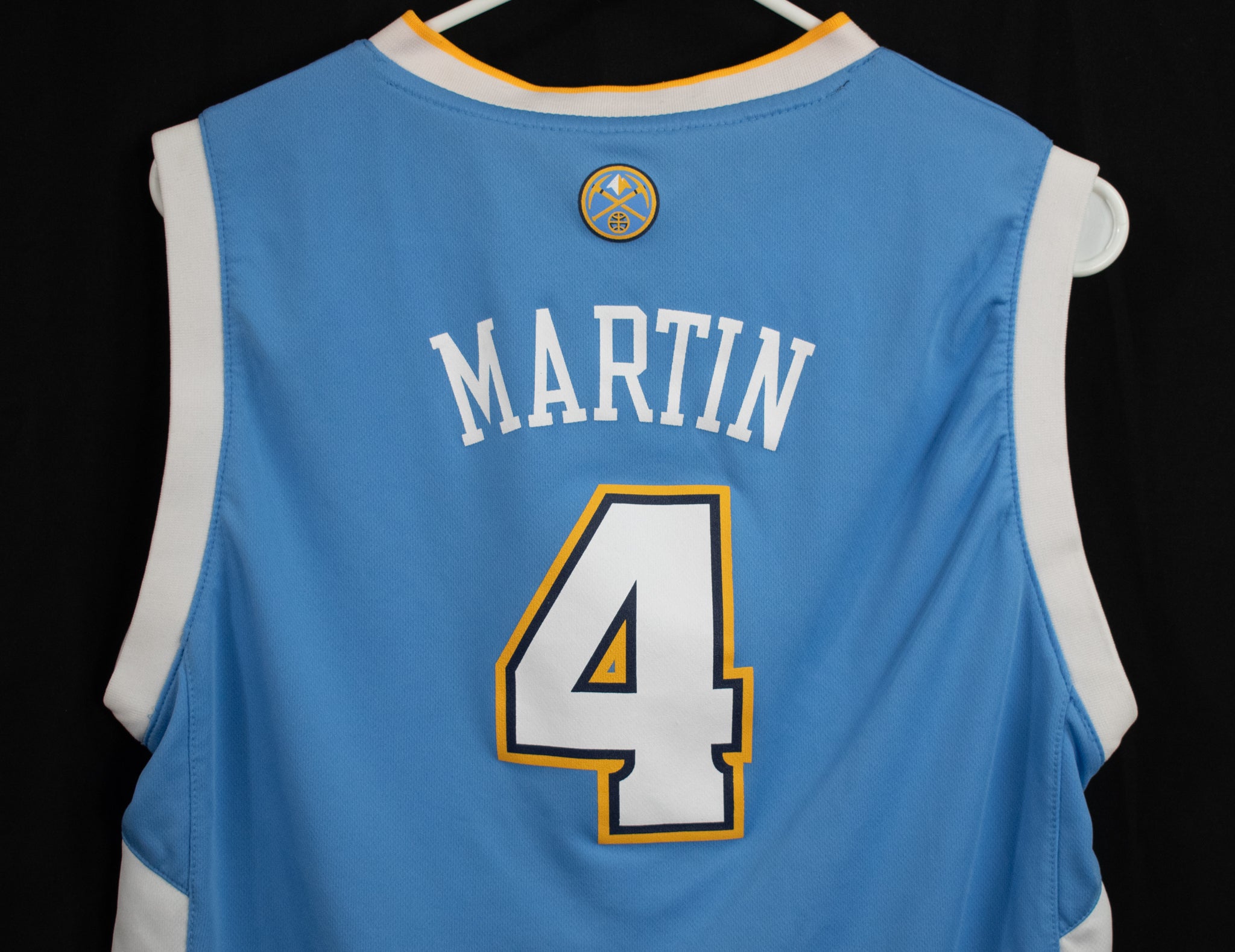 Denver Nuggets Blue Adidas Jersey Large Kids Youth NBA #4 MARTIN