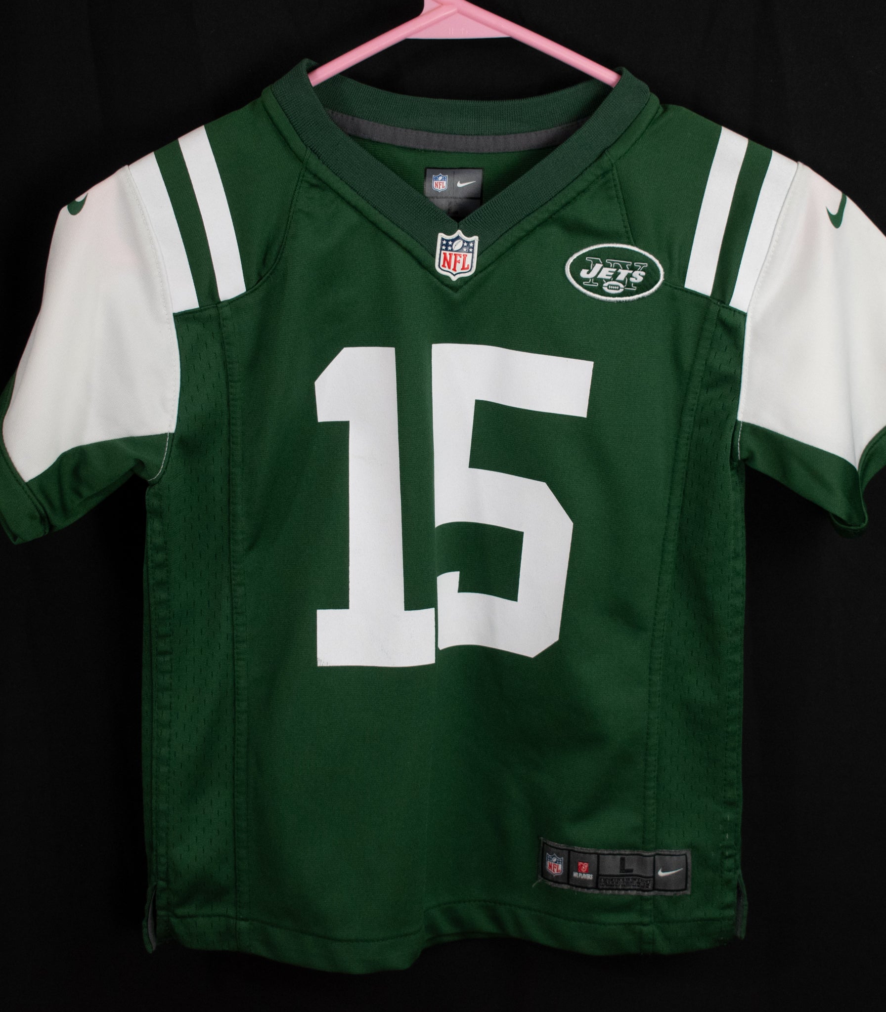 New York Jets Large Nike On Field Jersey 15 Tebow Authentic NFL Green Youth / Kids