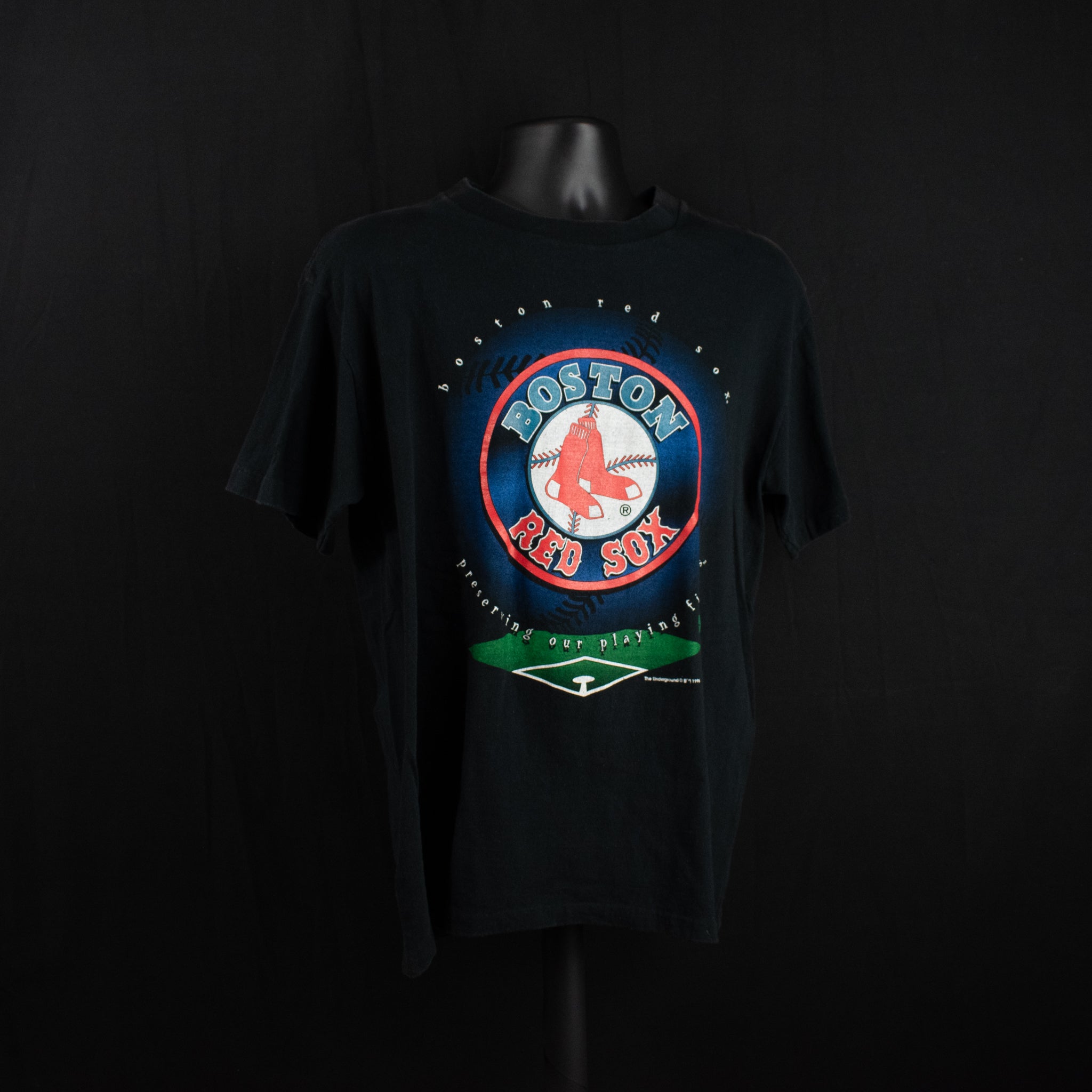 Boston Red Sox Vintage 1995 T-Shirt Large Authentic Branded Underground Black Adult Mens Used