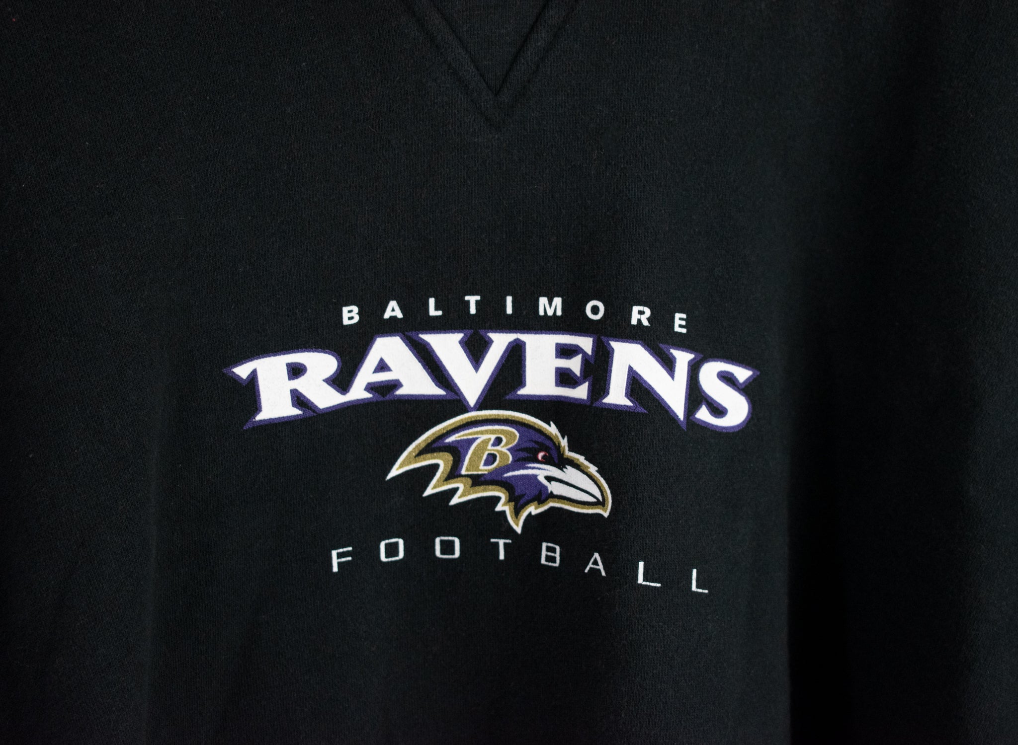 Baltimore Ravens Pullover Vintage Reebok Sweatshirt Black NFL 2XL Adult Sweater Mens