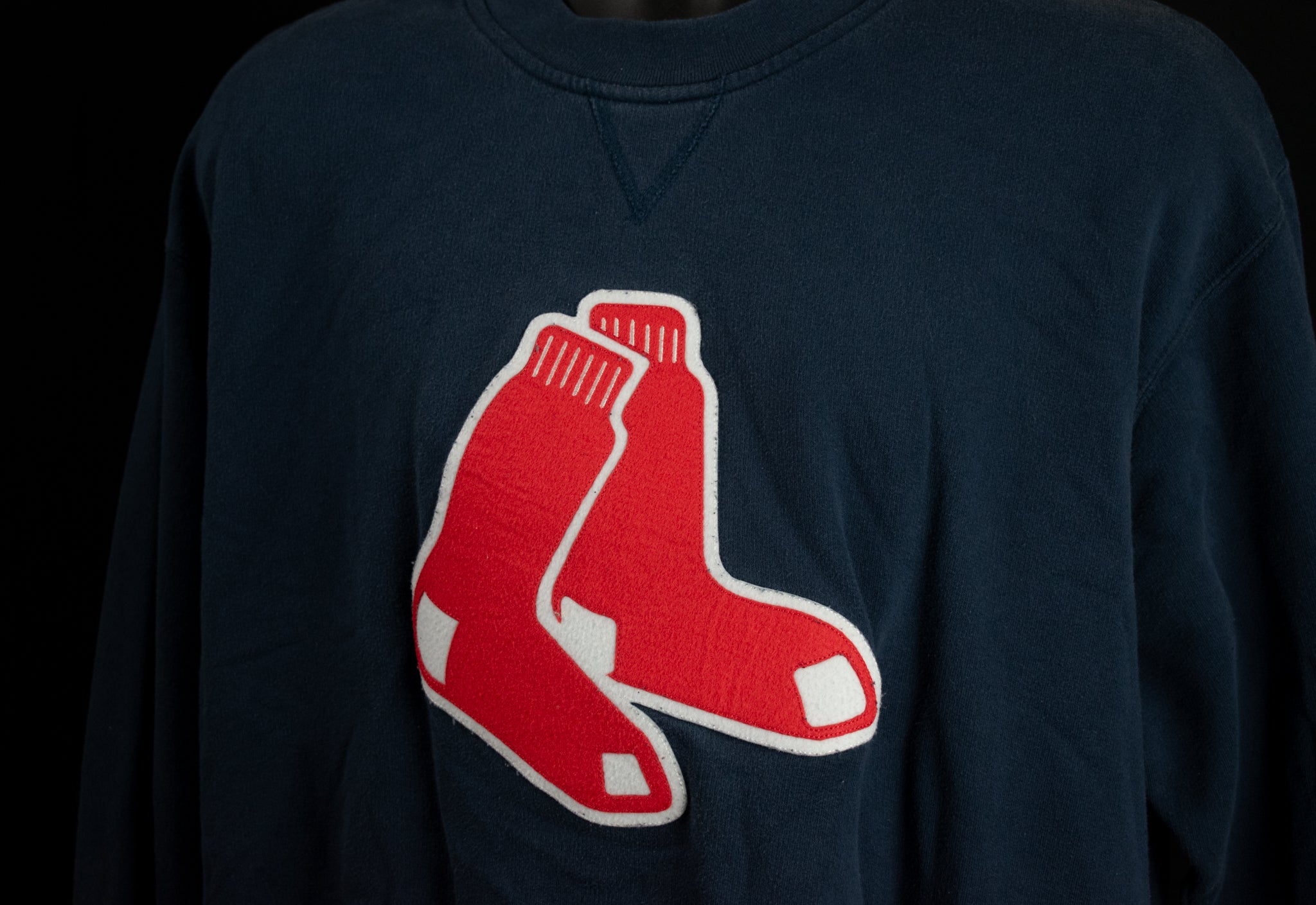 Boston Red Sox Pull Over Vintage Sweatshirt Large Mens MLB Baseball Sweater Majestic Blue