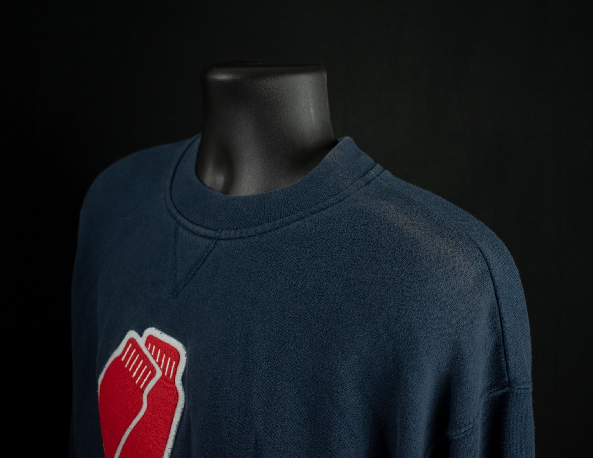 Boston Red Sox Pull Over Vintage Sweatshirt Large Mens MLB Baseball Sweater Majestic Blue