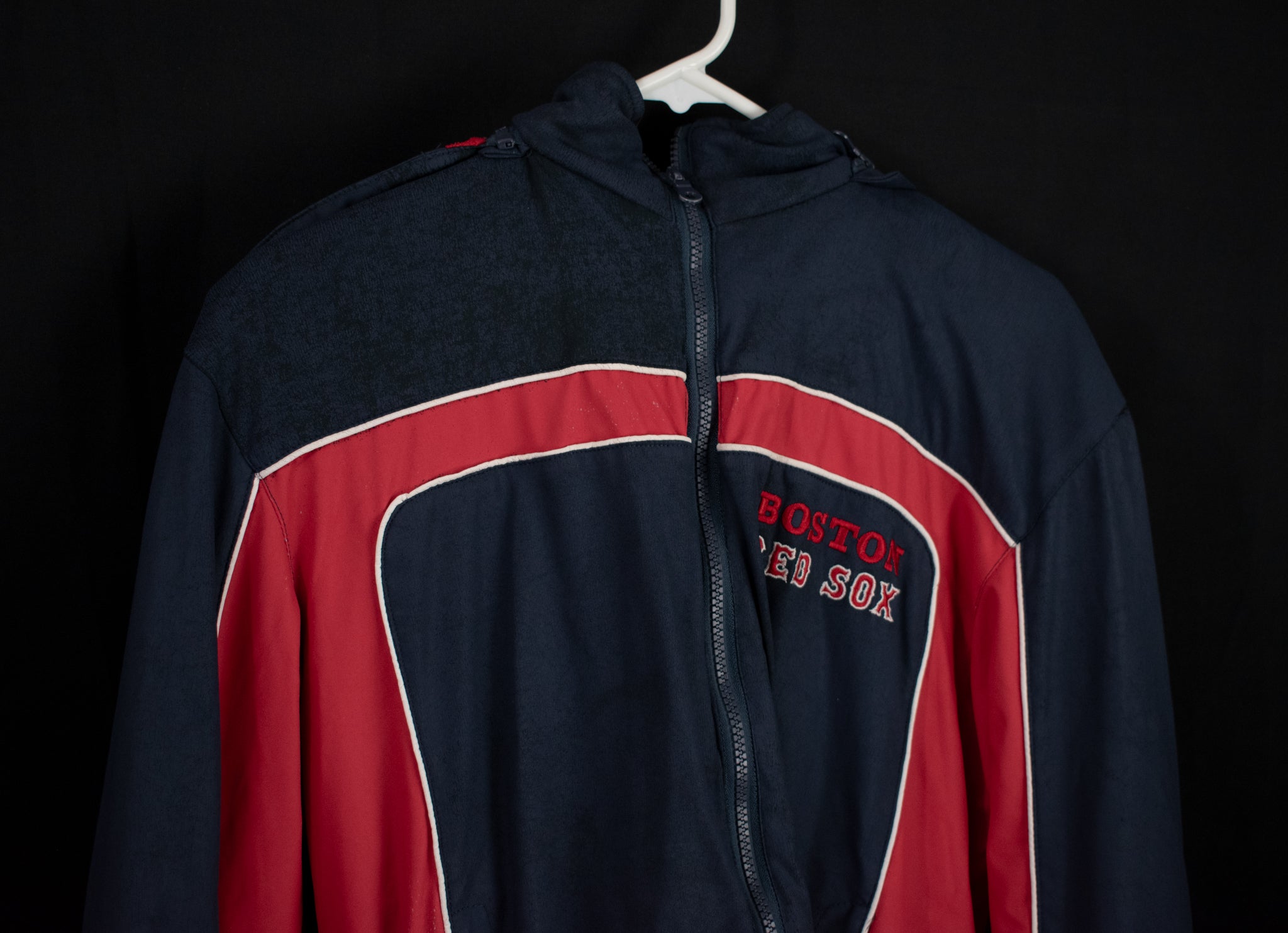 Boston Red Sox MLB Baseball Winter Jacket Large 16-18 Kids Coat Red Blue Youth