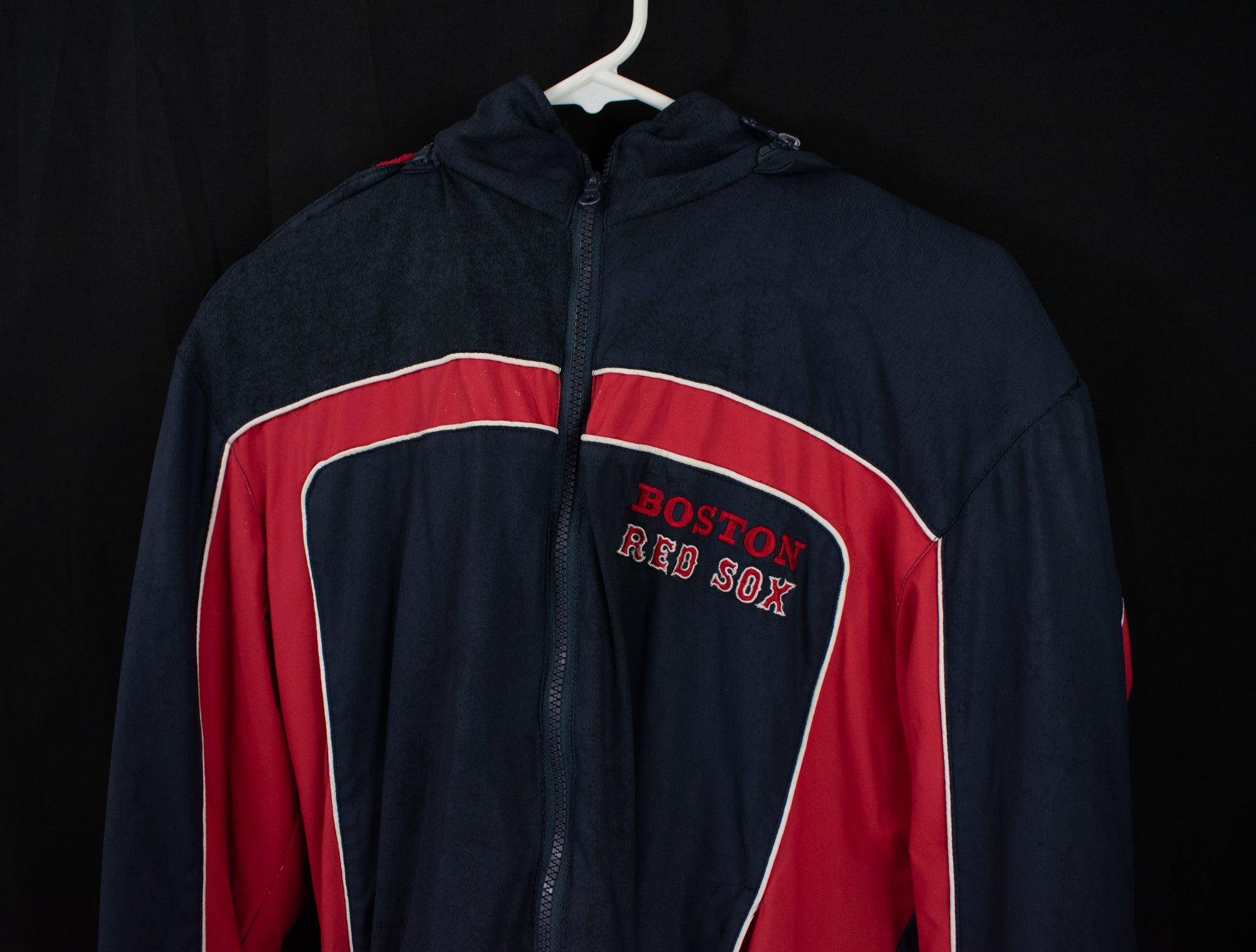 Boston Red Sox MLB Baseball Winter Jacket Large 16-18 Kids Coat Red Blue Youth