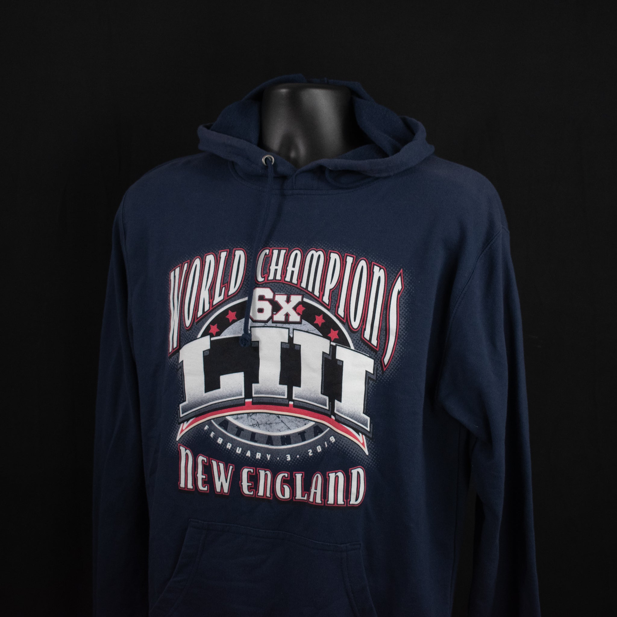 New England Patriots Hoodie World Champions 2019 Sweatshirt NFL Football Blue Adult